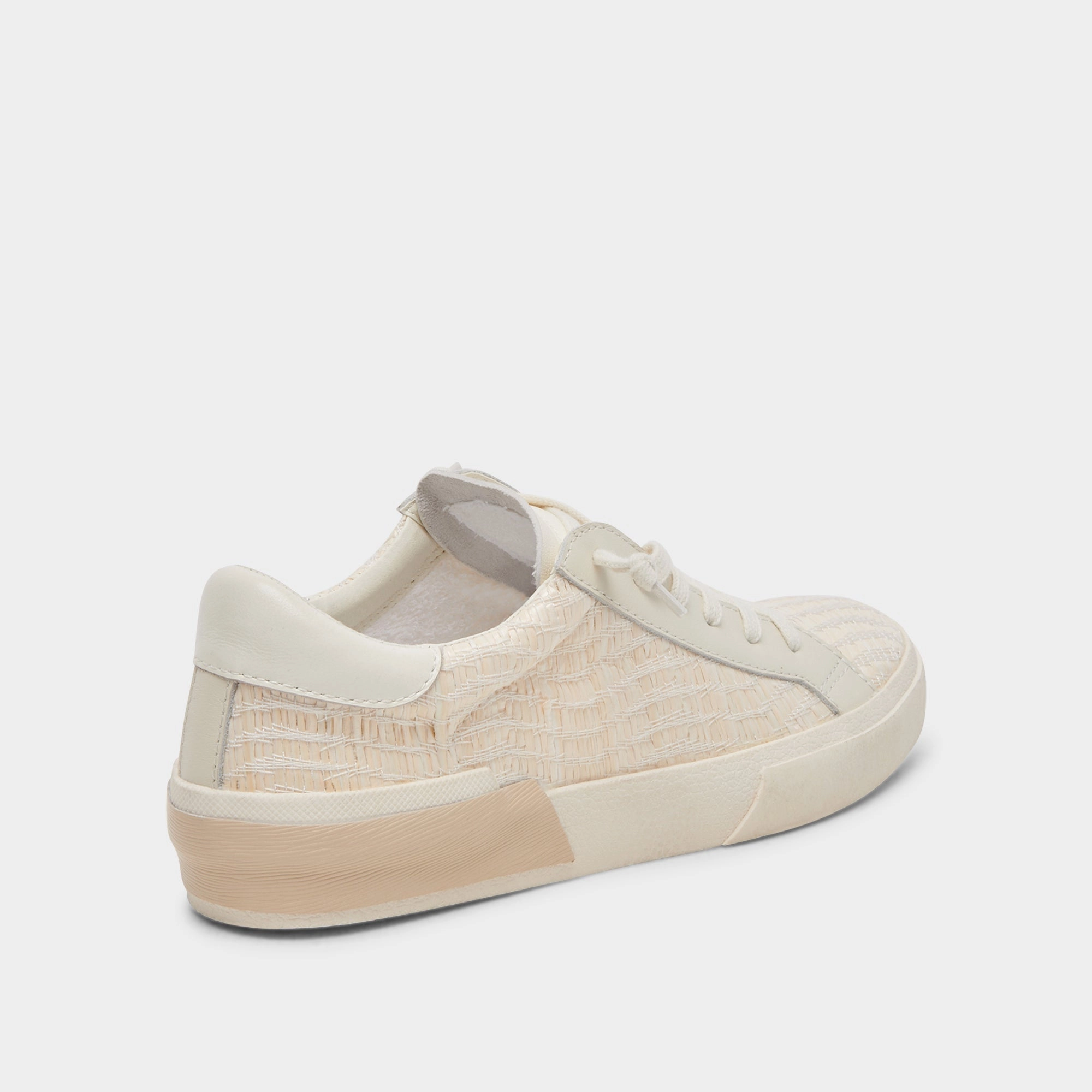 Lightweight Gear Dolce Vita Zina Sneakers in Bone Raffia