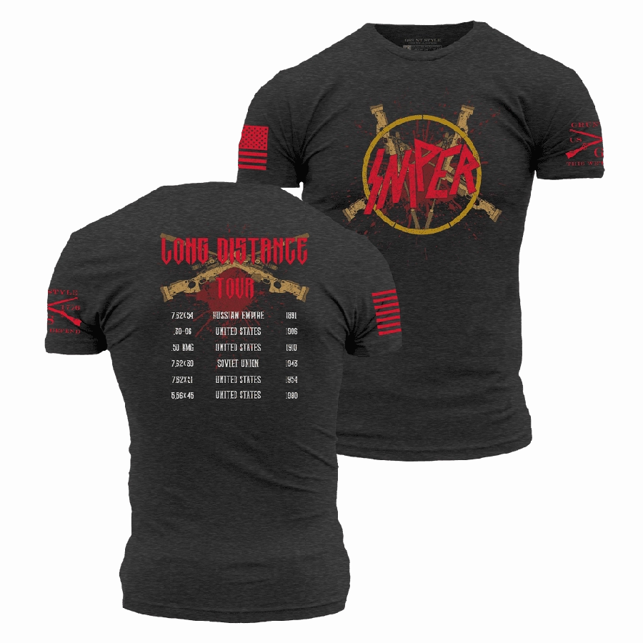 UV Protection Sniper Tour T-Shirt - Charcoal