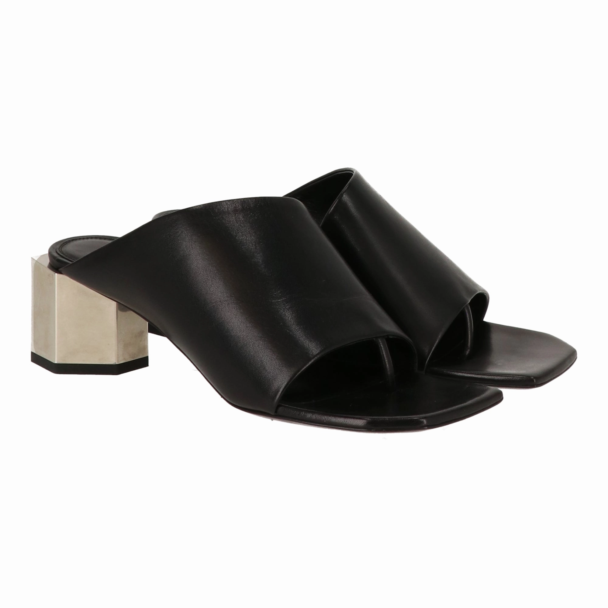 Off White Womens Black Mule Relaxation Mode Simple Relax Fit