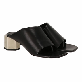 Off White Womens Black Mule Relaxation Mode Simple Relax Fit