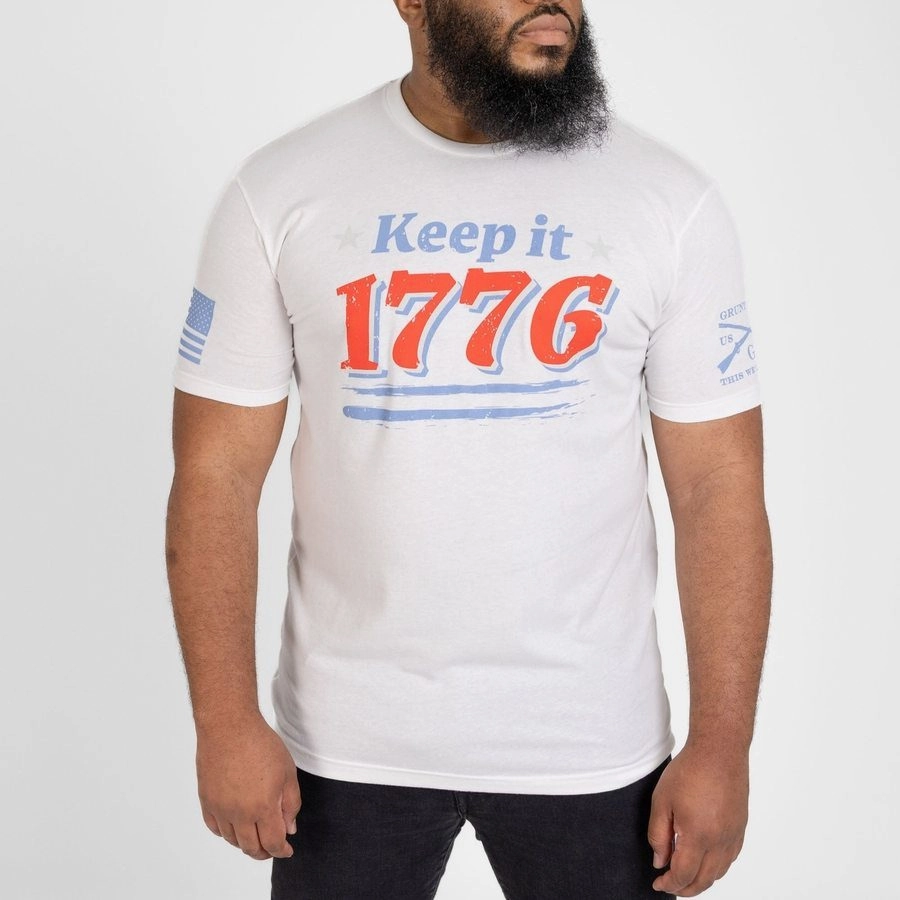 Keep It 1776 T-Shirt - White Wrinkle Free Fabric Soft and durable