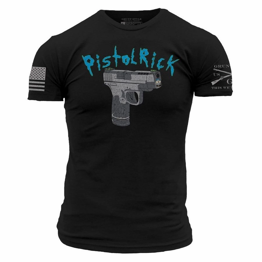 Pistol Rick T-Shirt - Black Easy Wear Look TemperatureRegulating