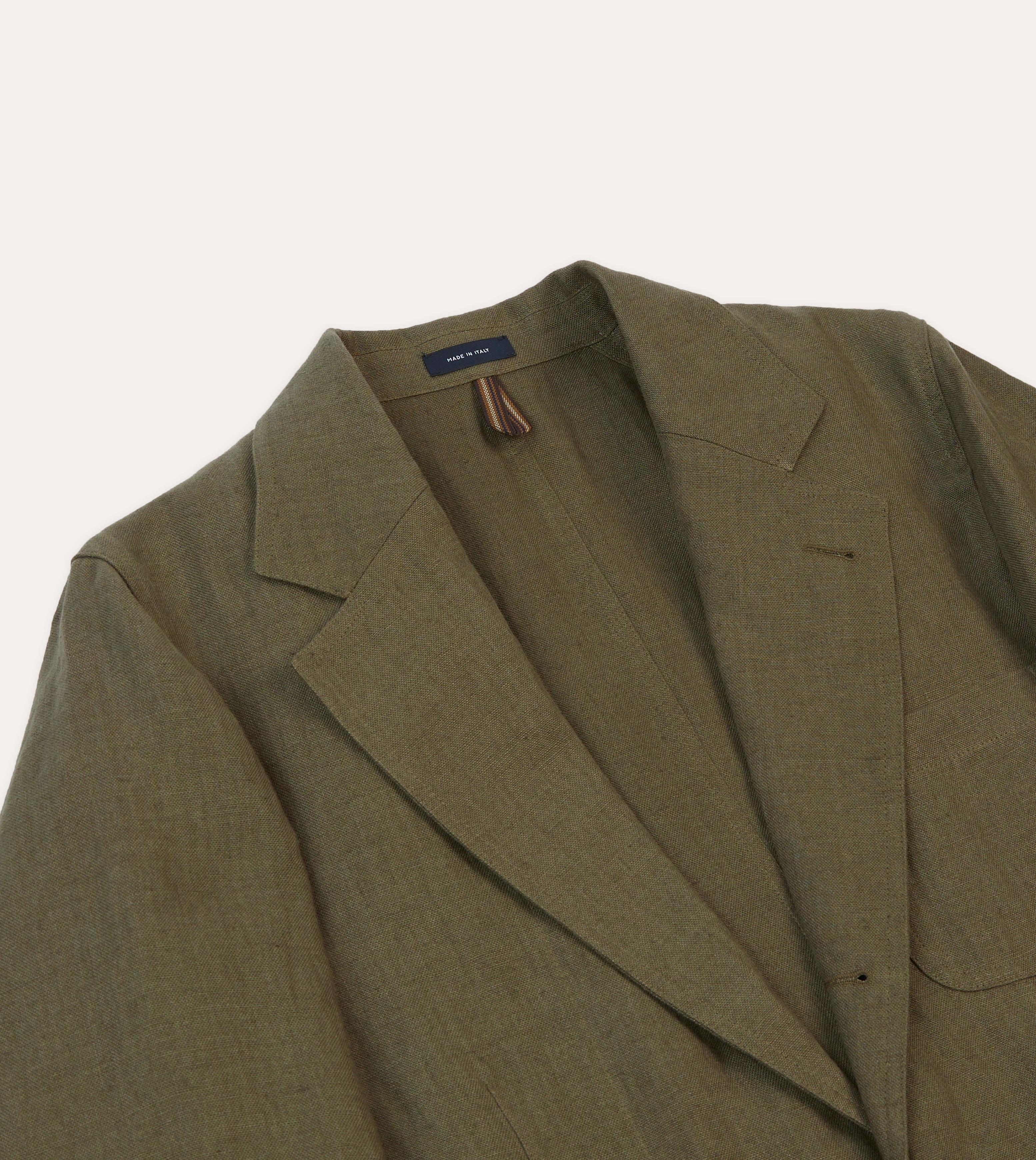 Olive Antique Linen Games Blazer Mk. I Sleek Tailoring