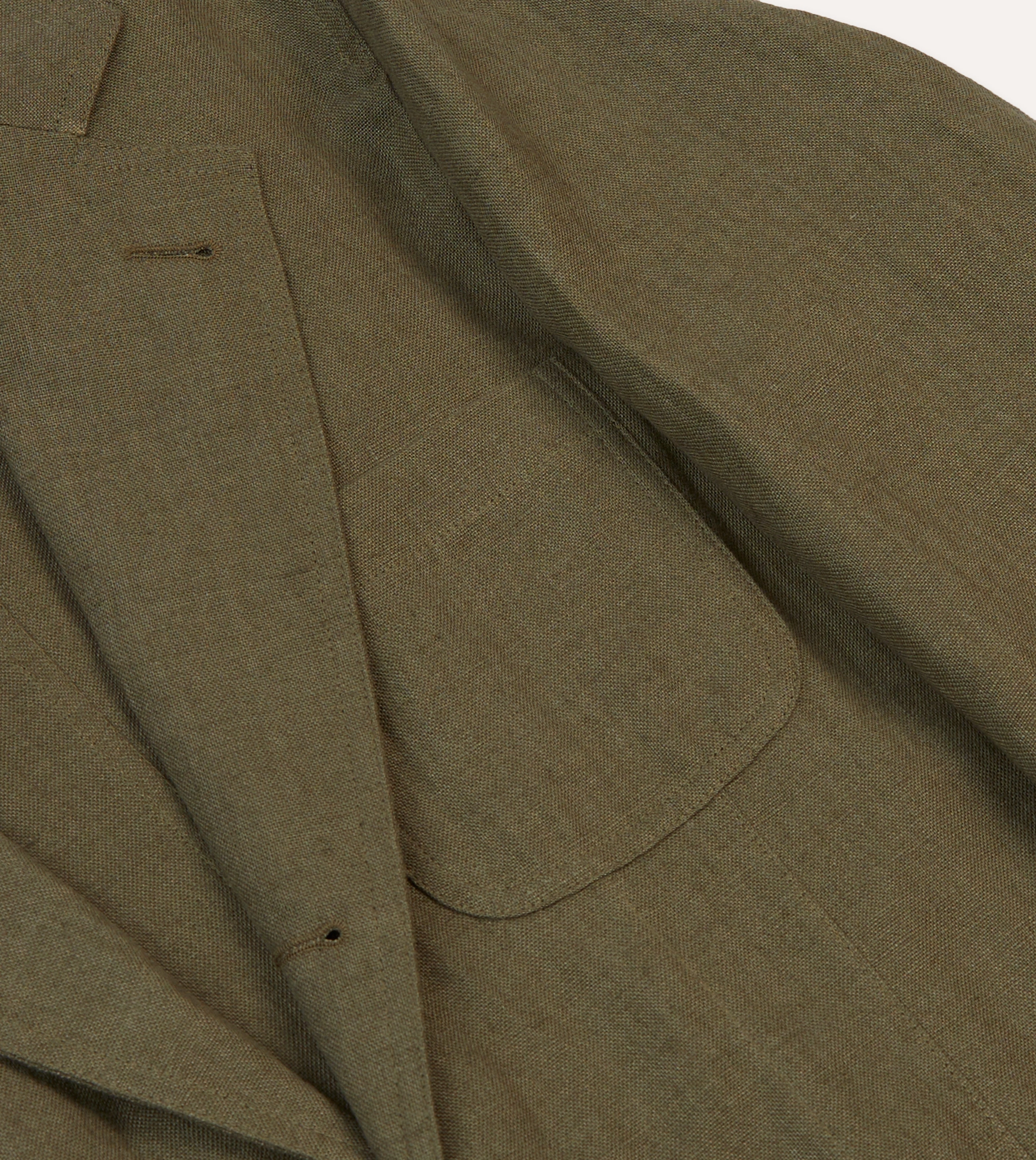 Olive Antique Linen Games Blazer Mk. I Tailored Shoulder Padding