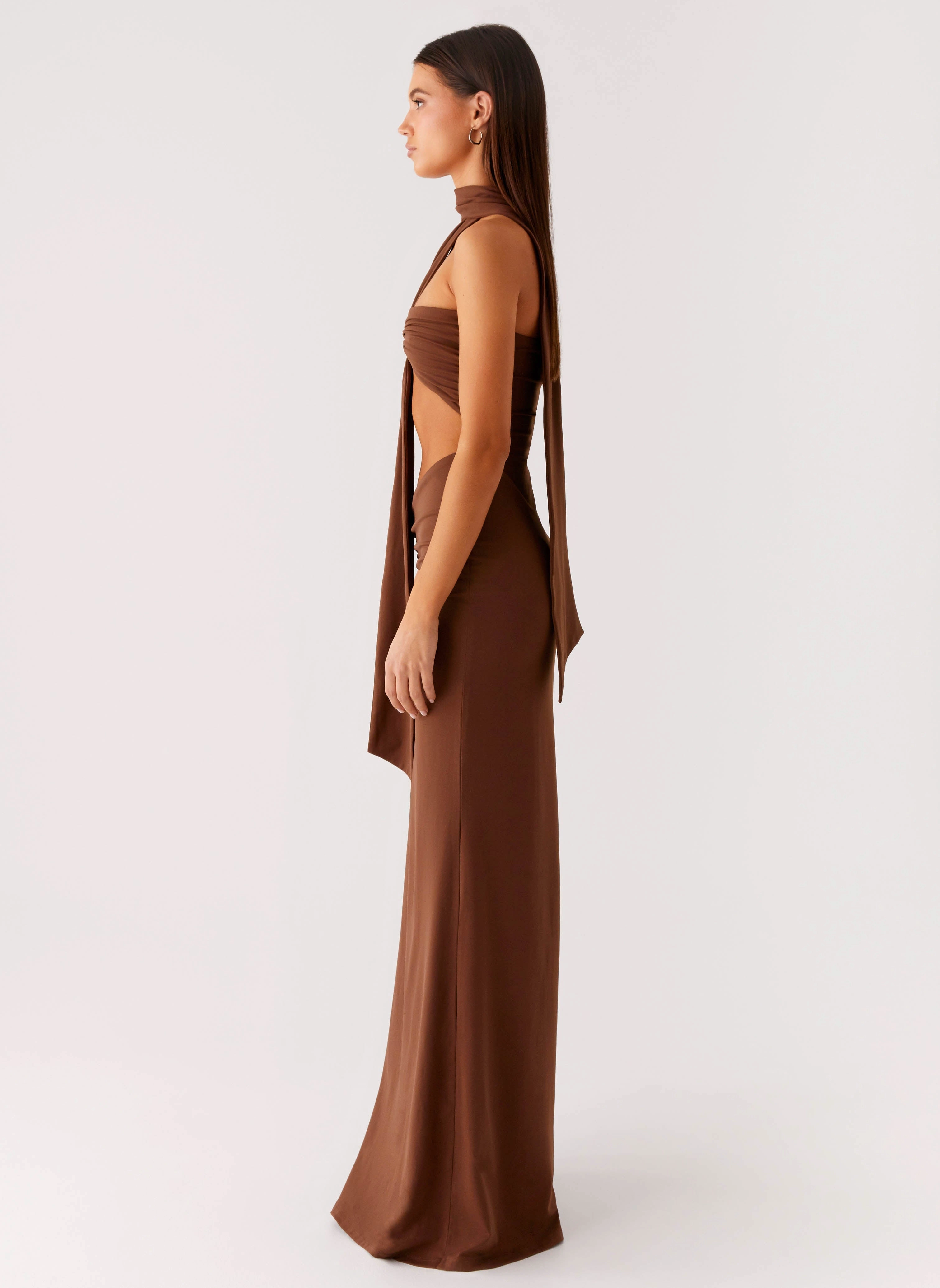 Olive Bloom Maxi Dress - Chocolate Timeless Style Spring Flow