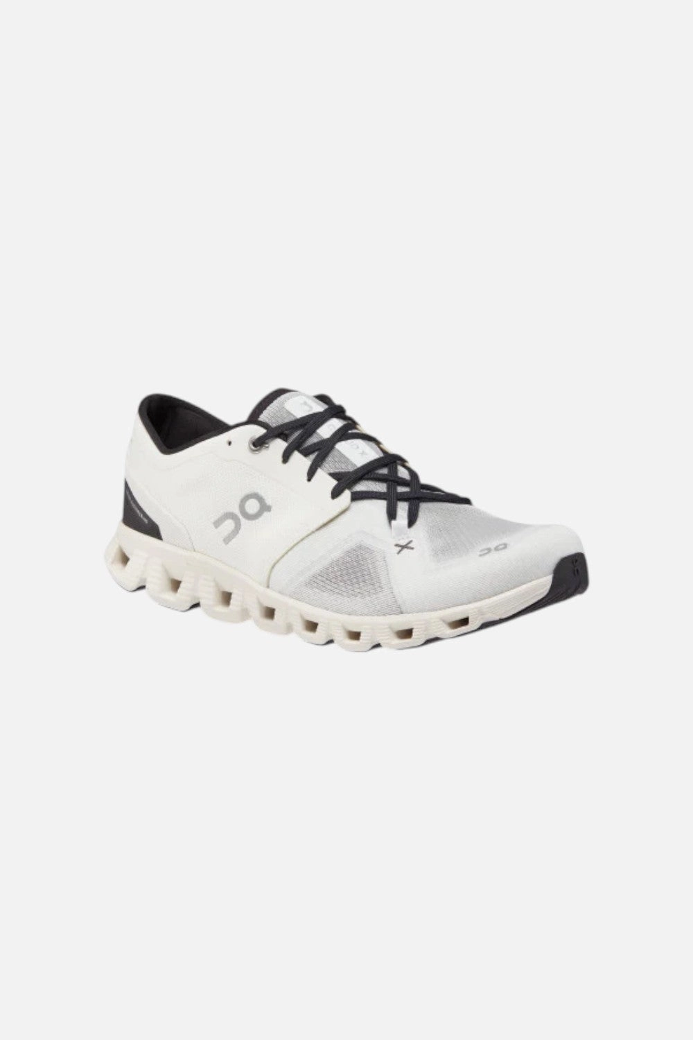 ON Running Men's Cloud X3 in Ivory/Black Comfort Cushion Lace   Up