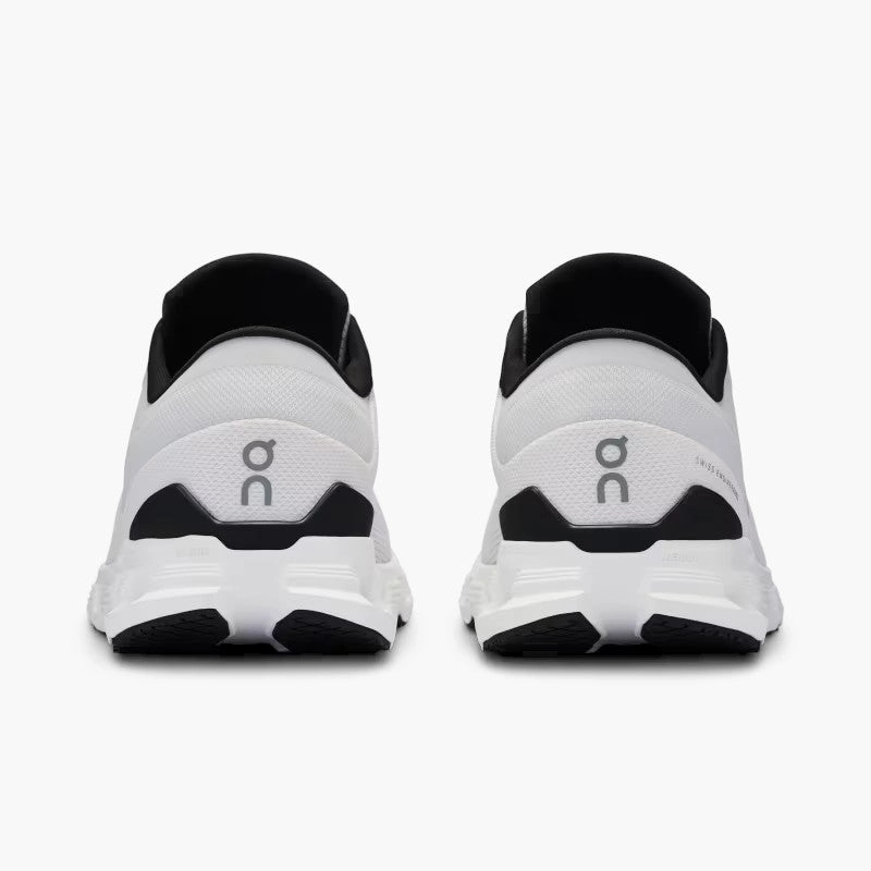 On Running Men's Cloud X 4 Sneakers in Ivory Black Low Impact Cushioning
