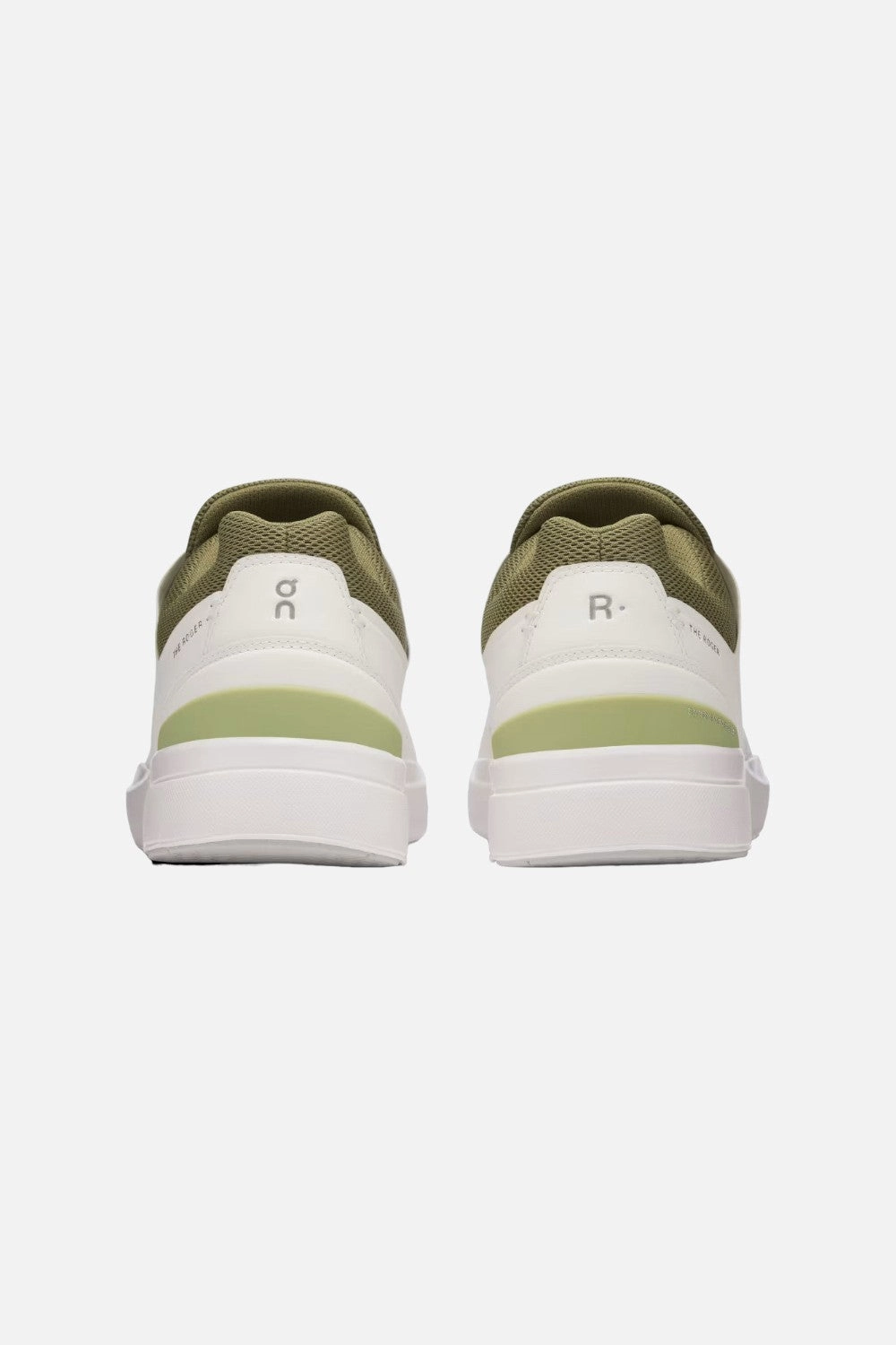 ON Running Mens The Roger Advantage in White/Olive Neutral Use Rebound Boost Technology