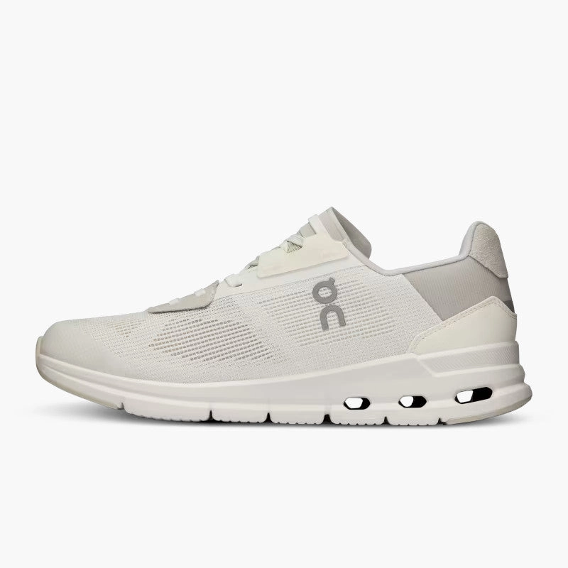 On Running Womens Cloudrift Sneakers in White Frost Gentle Texture Padded collar design