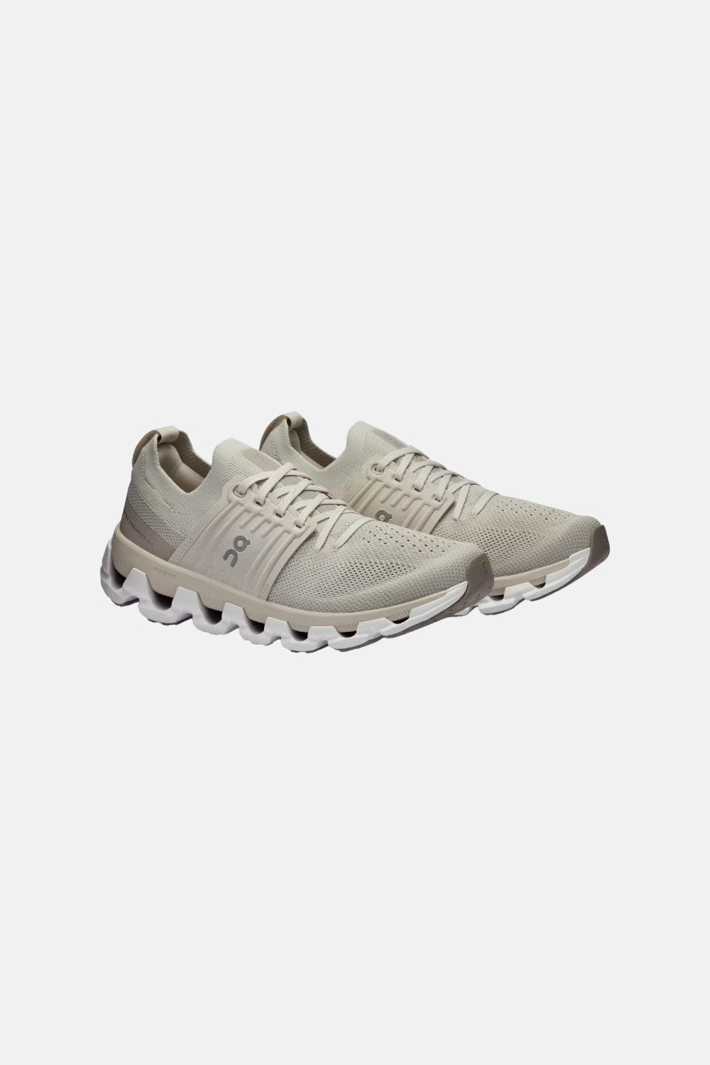 On Running Womens Cloudswift 3 Sneakers in Pearl Fog Leather Upper Multi-Terrain