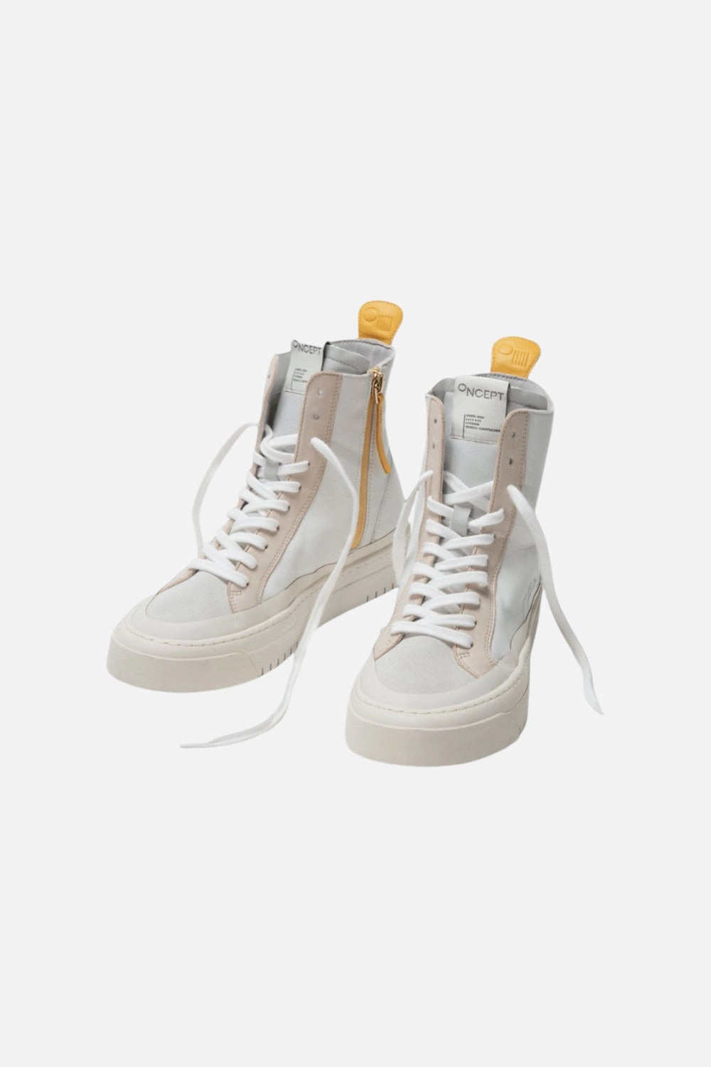 Eco Materials Flex grooves Oncept Lisbon Sneaker In White Cloud/Cappuccino