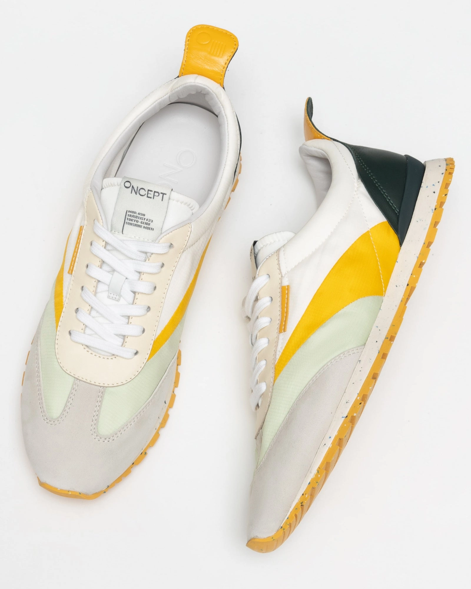 Cushioned Comfort Micro Perforated Tongue Oncept Tokyo Glide Sneakers in Sunshine Multi