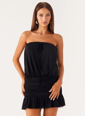 Calm Tone Only A Dream Strapless Mini Dress - Black