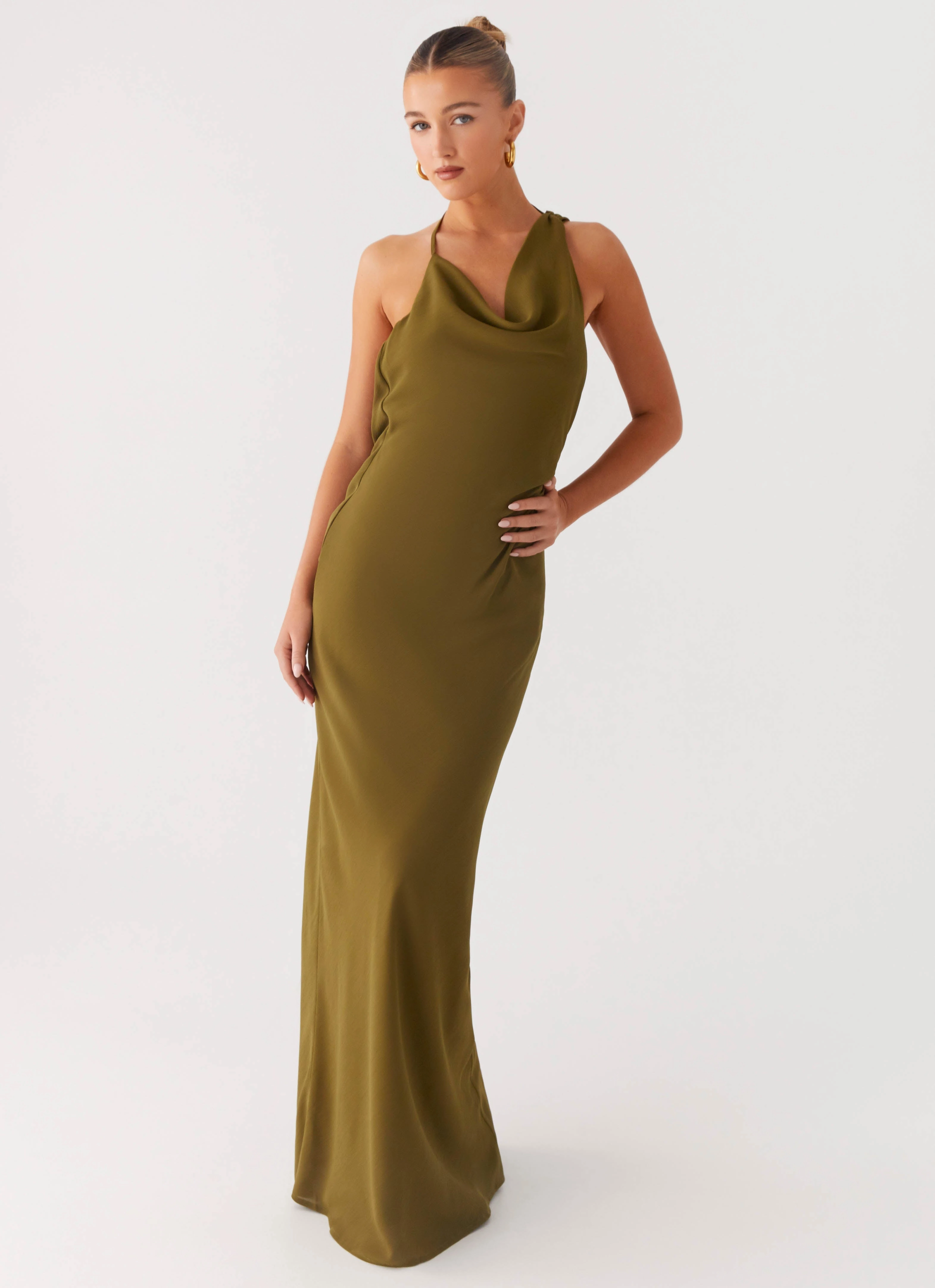 Flowy summer gown Opal Glow Maxi Dress - Khaki