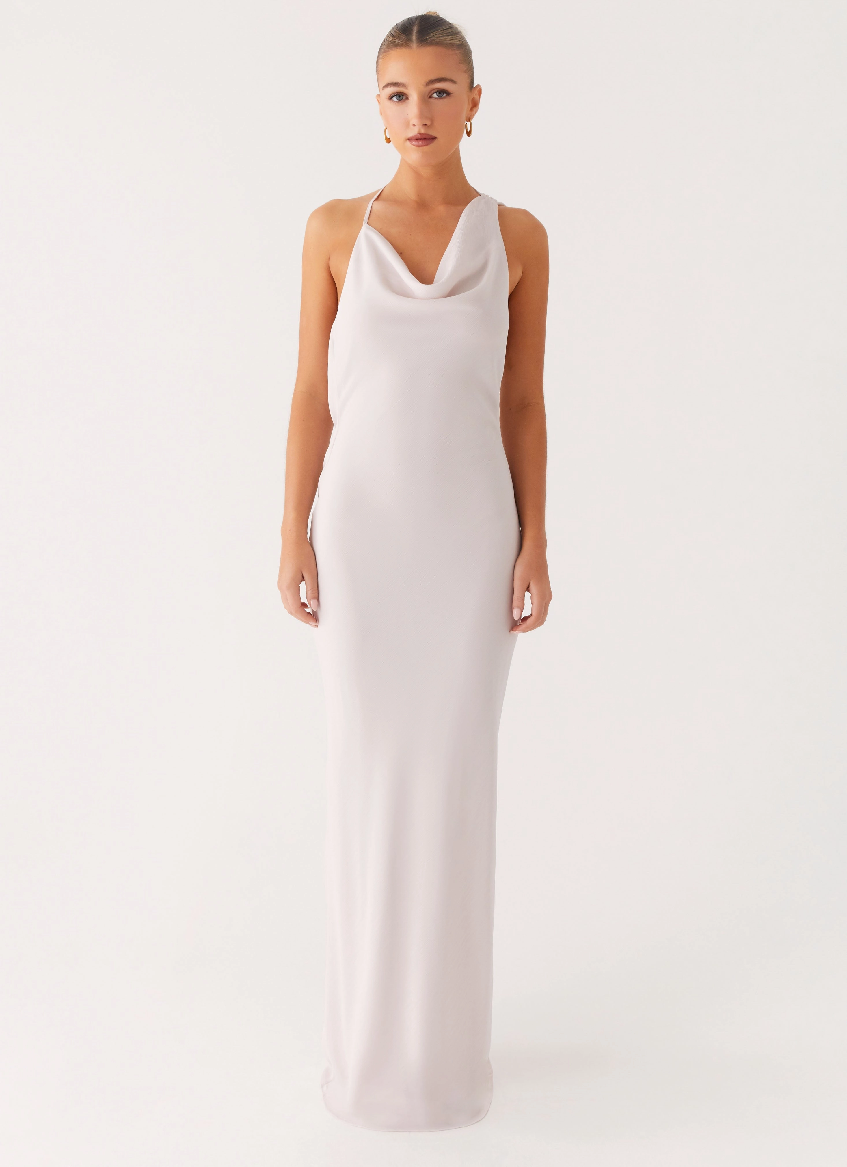Lace Accent Comfortable Cut Opal Glow Maxi Dress - Off White