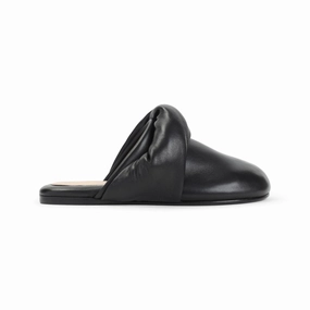 Garnier Knotted Black Lamb Leather Mules EVA foam