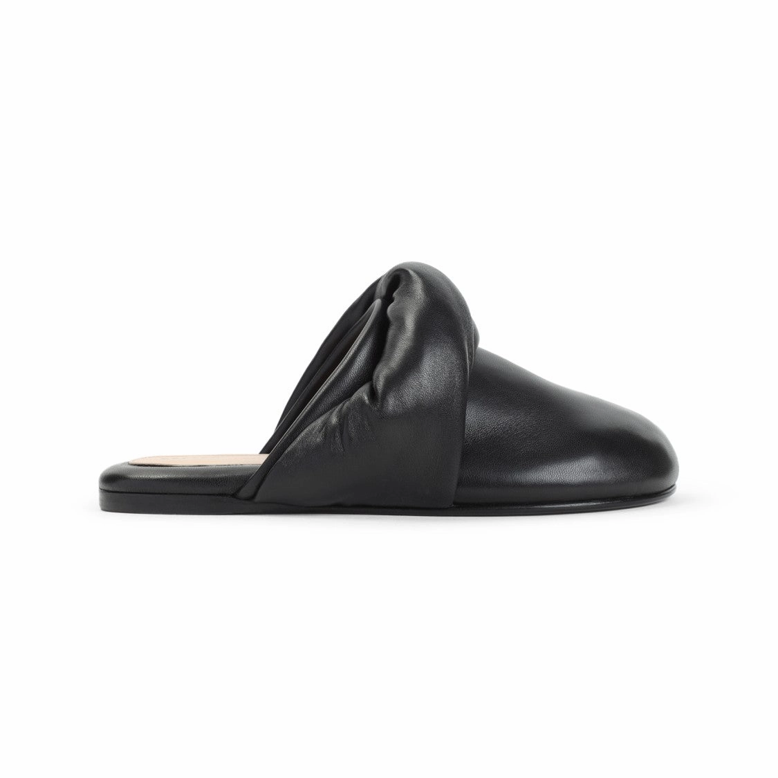 Garnier Knotted Black Lamb Leather Mules Easy To Clean