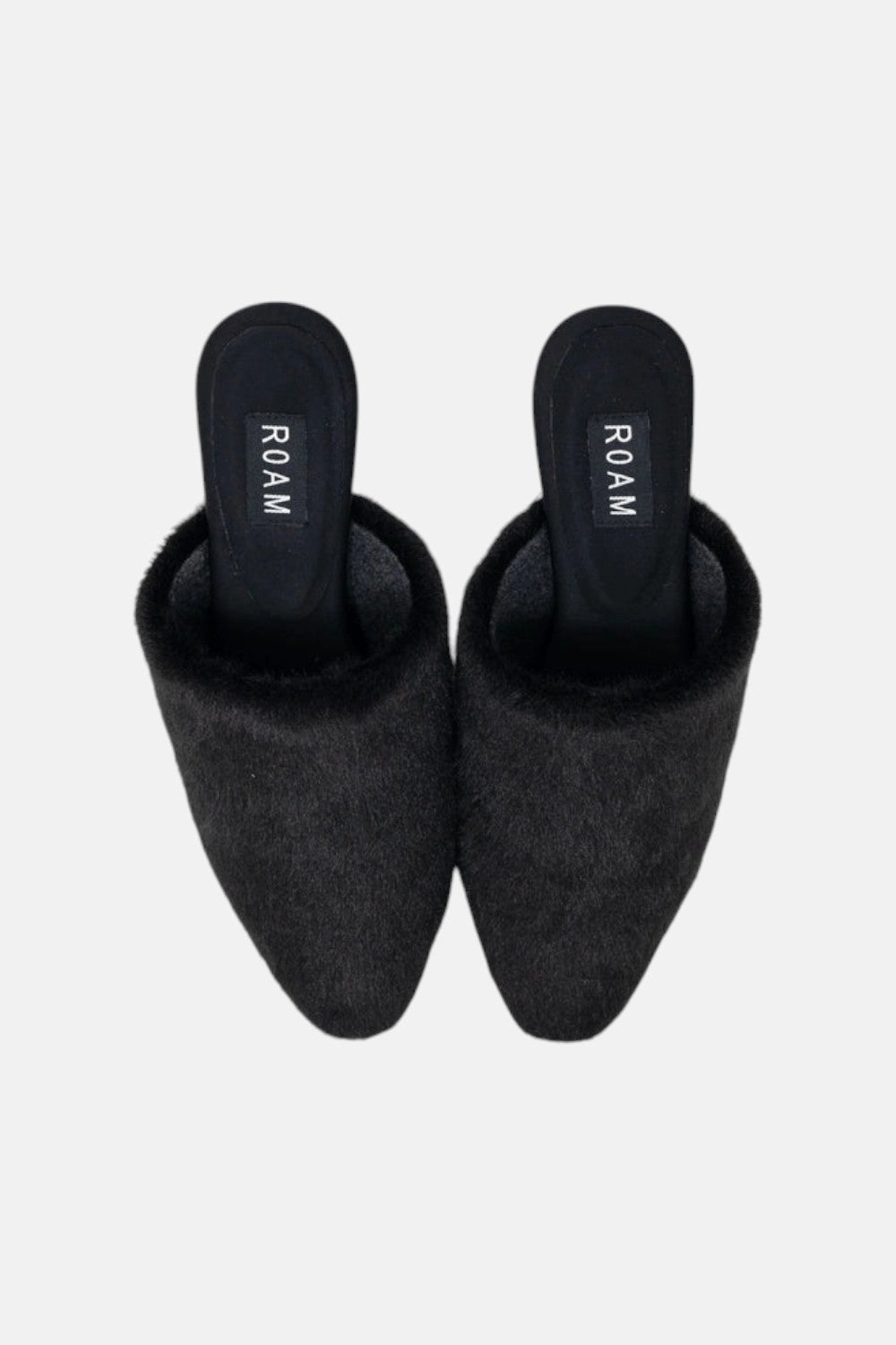Comfortable Design Roam Long Luxe Cloud Heel in Black Faux Fur