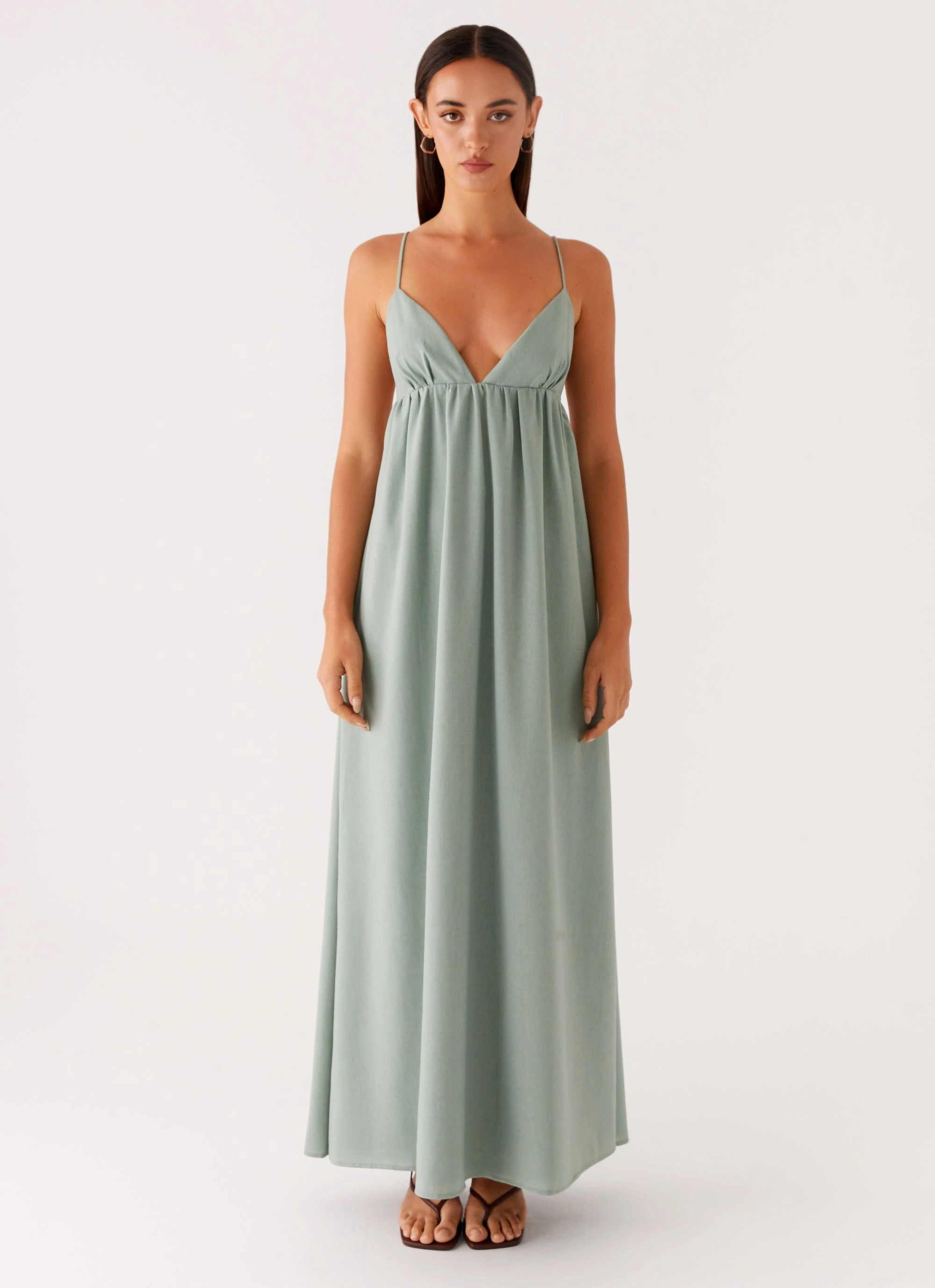 Greer Maxi Dress - Sage Interchangeable-Detail