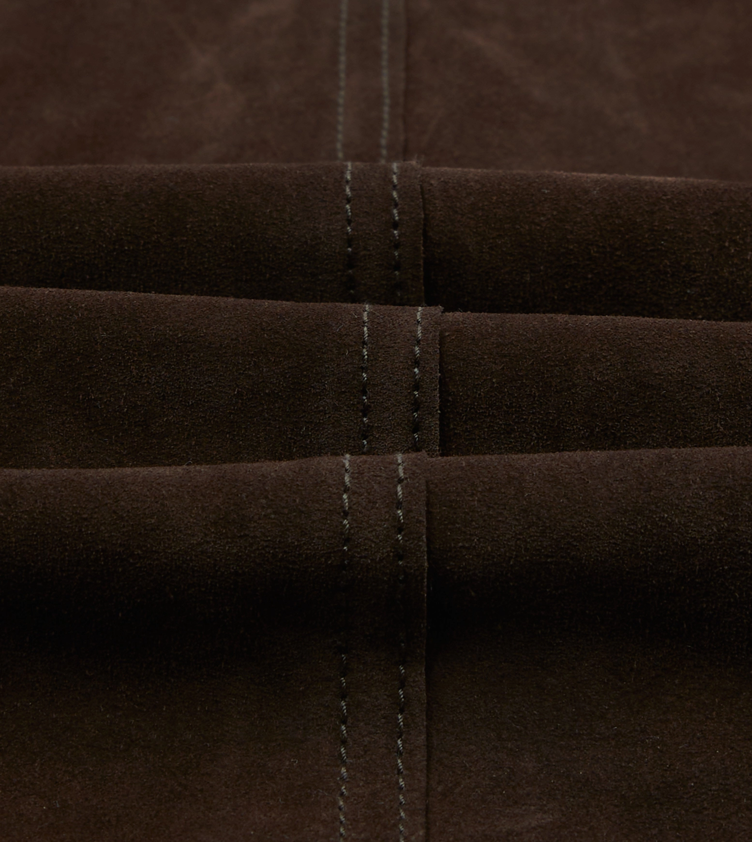suitable for runway events Chocolate Brown Heavyweight Suede Five-Pocket Chore Jacket
