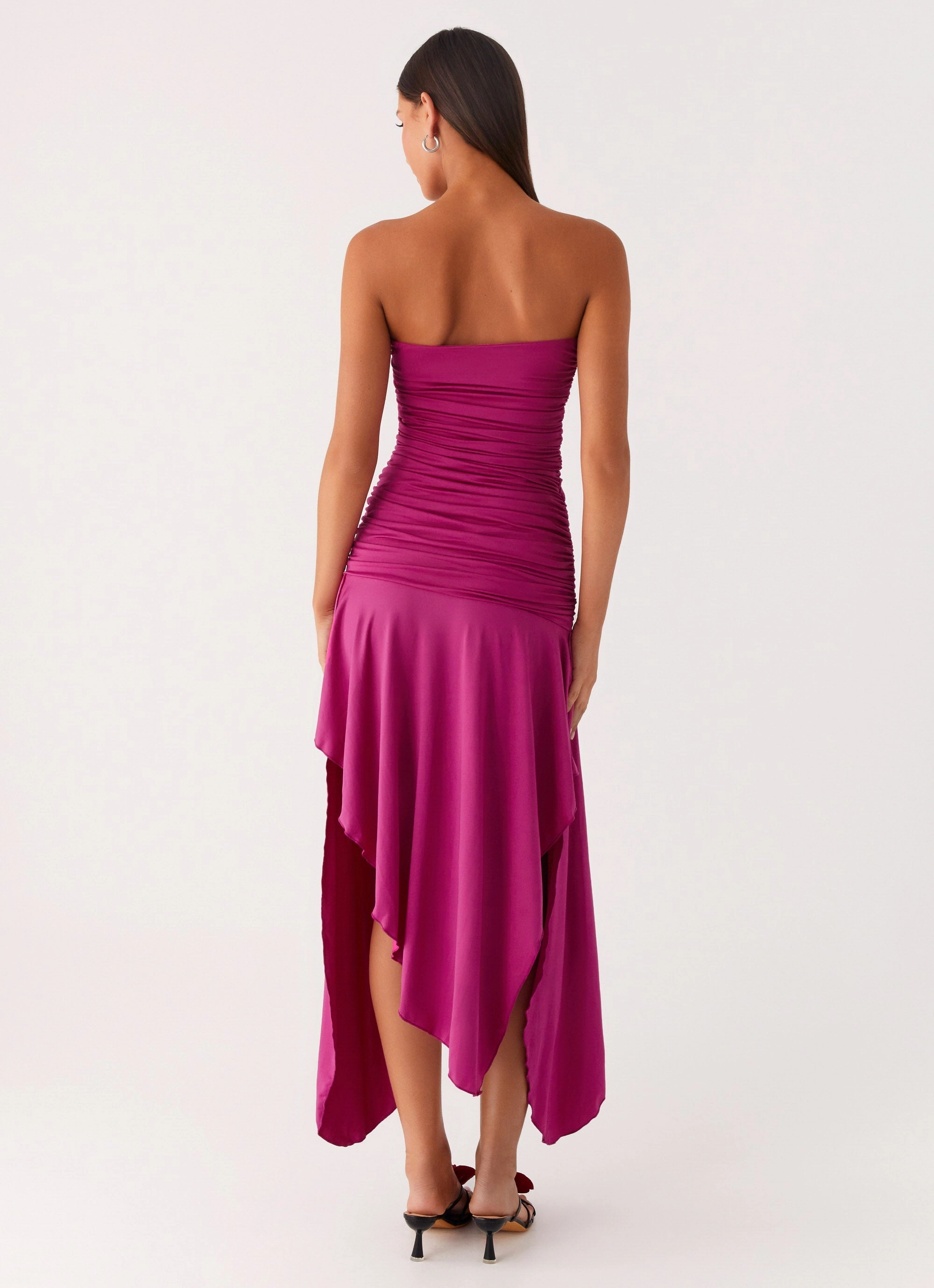 Work Ease Ora Strapless Maxi Dress - Fuchsia