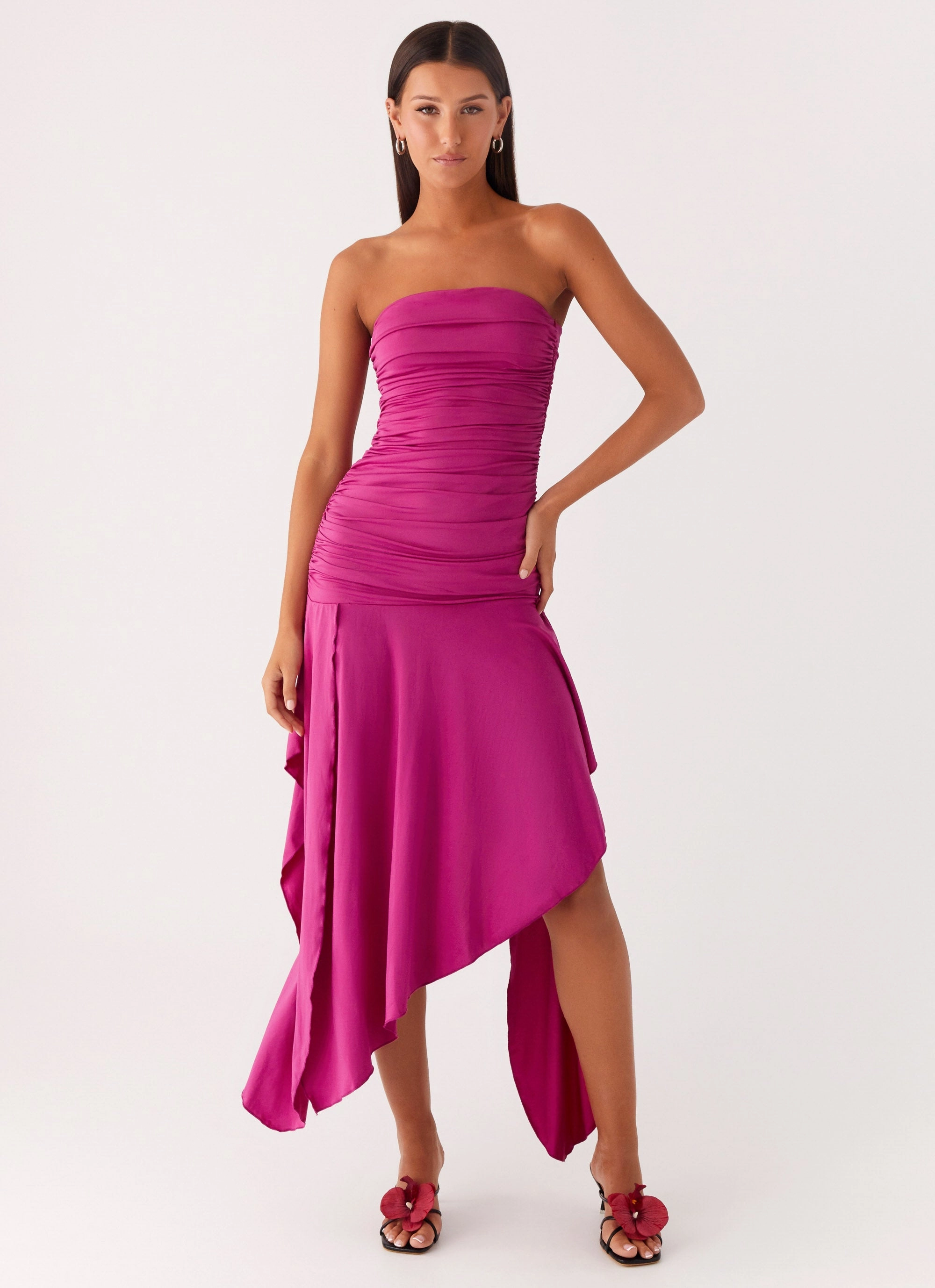 Ora Strapless Maxi Dress - Fuchsia Easy Layering Piece