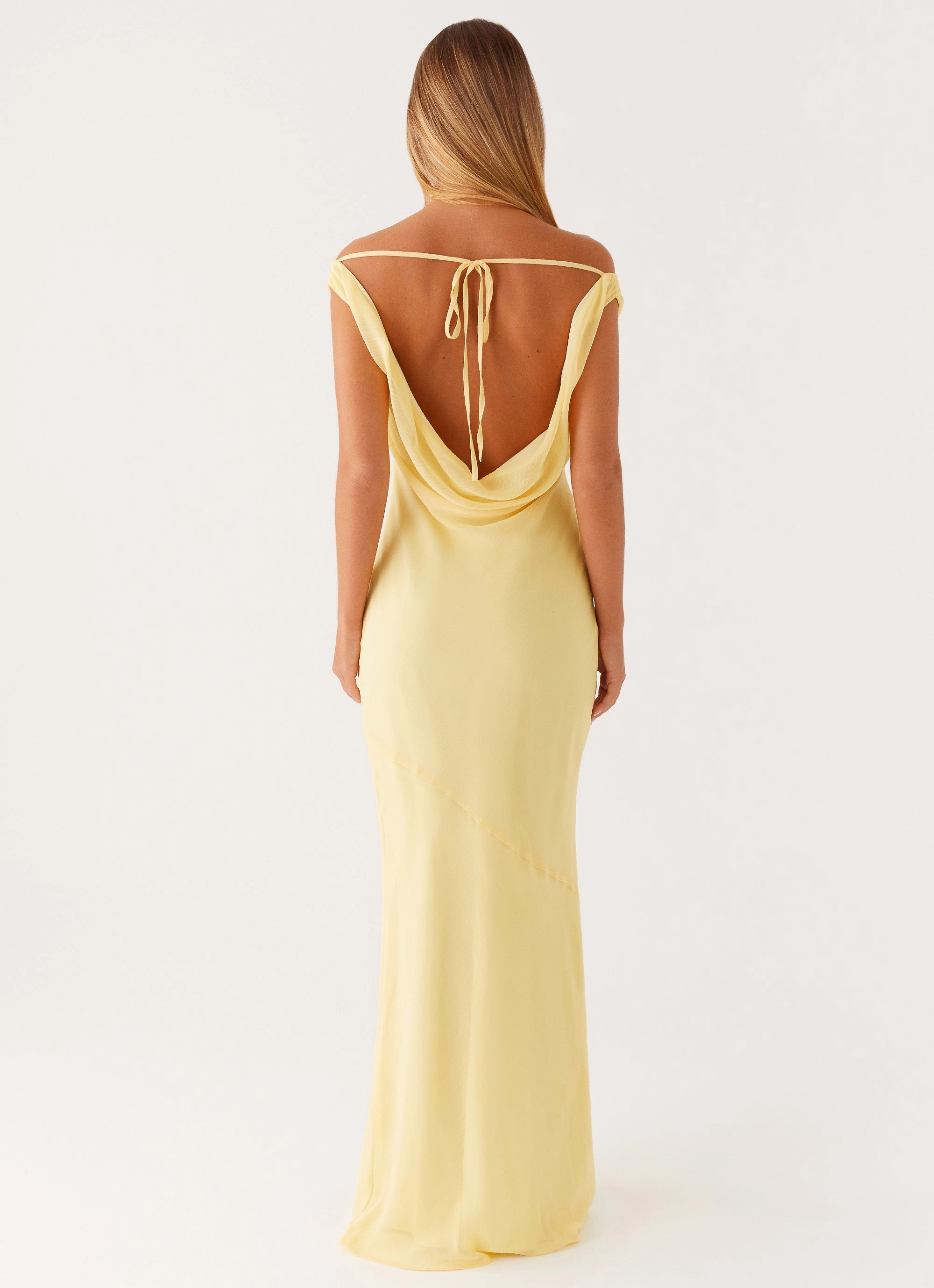 Brittany Chiffon Maxi Dress - Pastel Yellow London Cool Artistic Flair