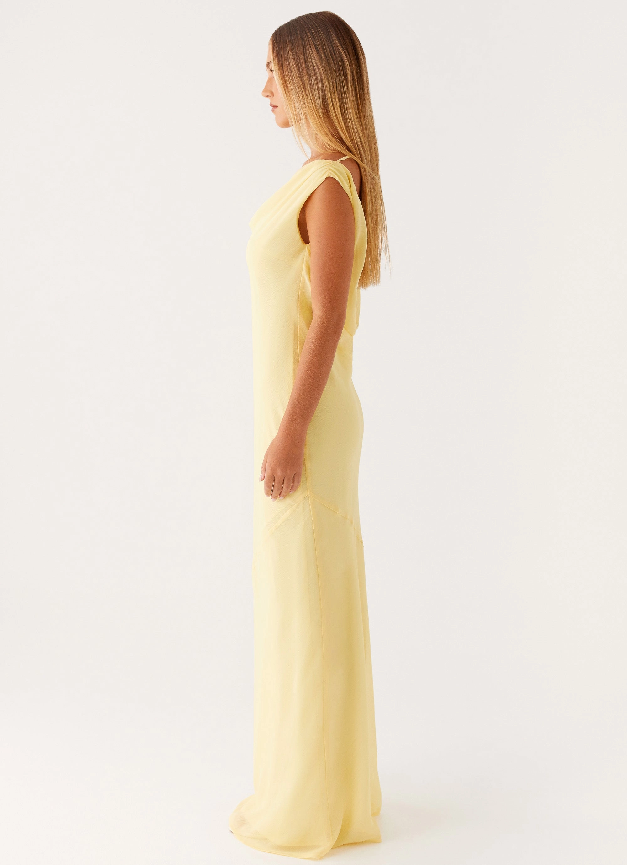 Light Appeal Brittany Chiffon Maxi Dress - Pastel Yellow