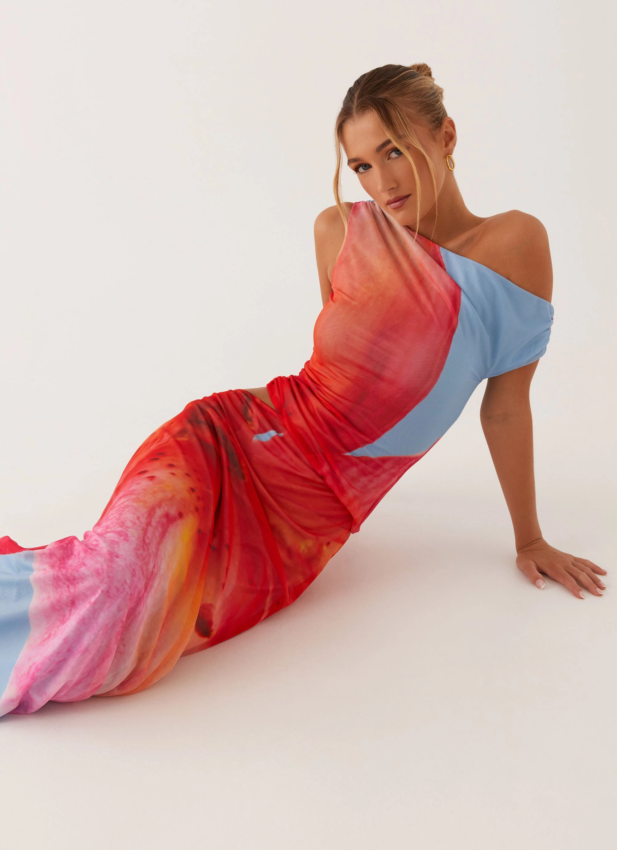 Santa Monica Maxi Dress - Blue Floral Smile Soft