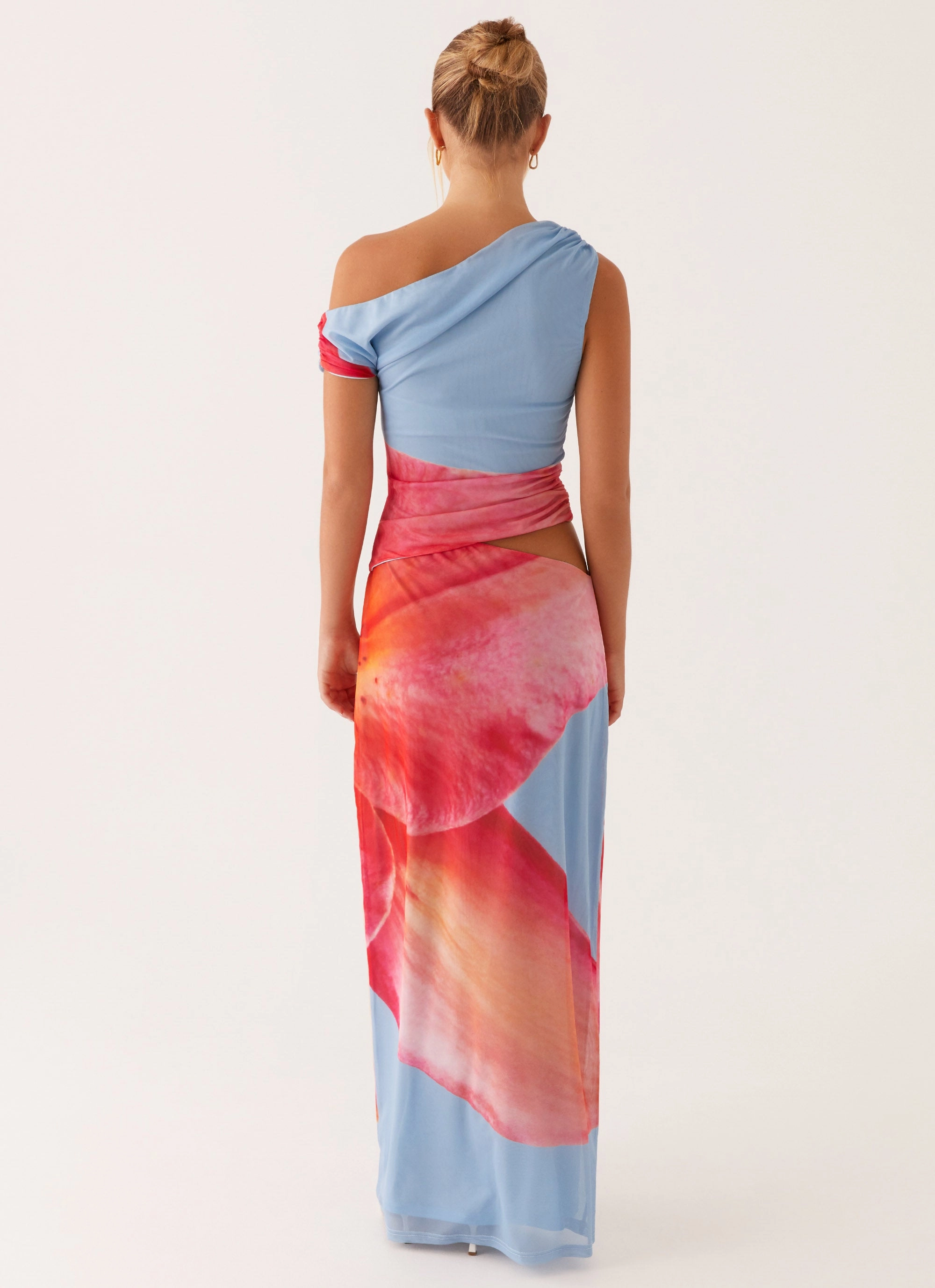 velvet feel Santa Monica Maxi Dress - Blue Floral