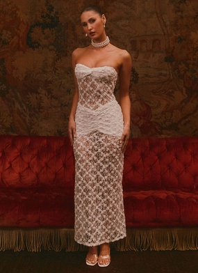 Ottilie Lace Maxi Dress - White Fresh Aesthetic