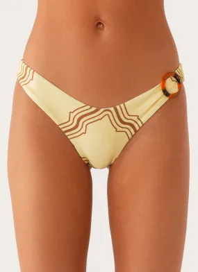 Oudre Bikini Bottoms - Tidal Print Buckle-Adjustment