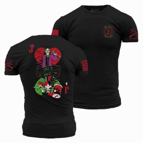 Fashionable Basic Wear Love Is Crazy T-Shirt - Black