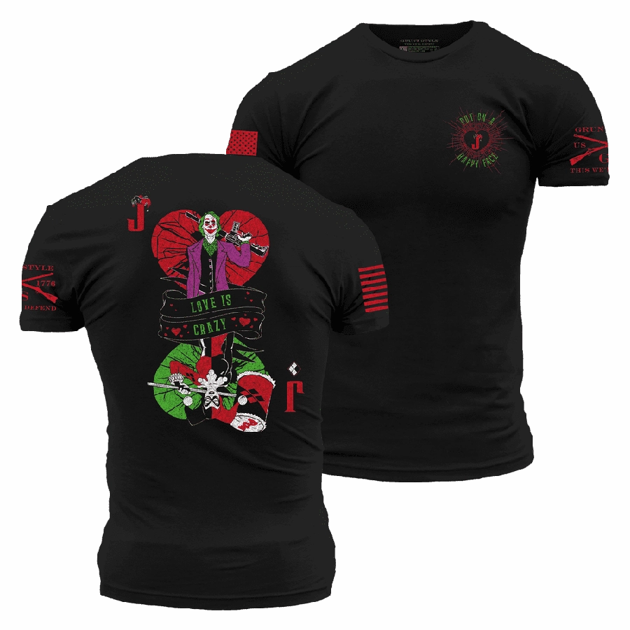 Love Is Crazy T-Shirt - Black MinimalistDesign