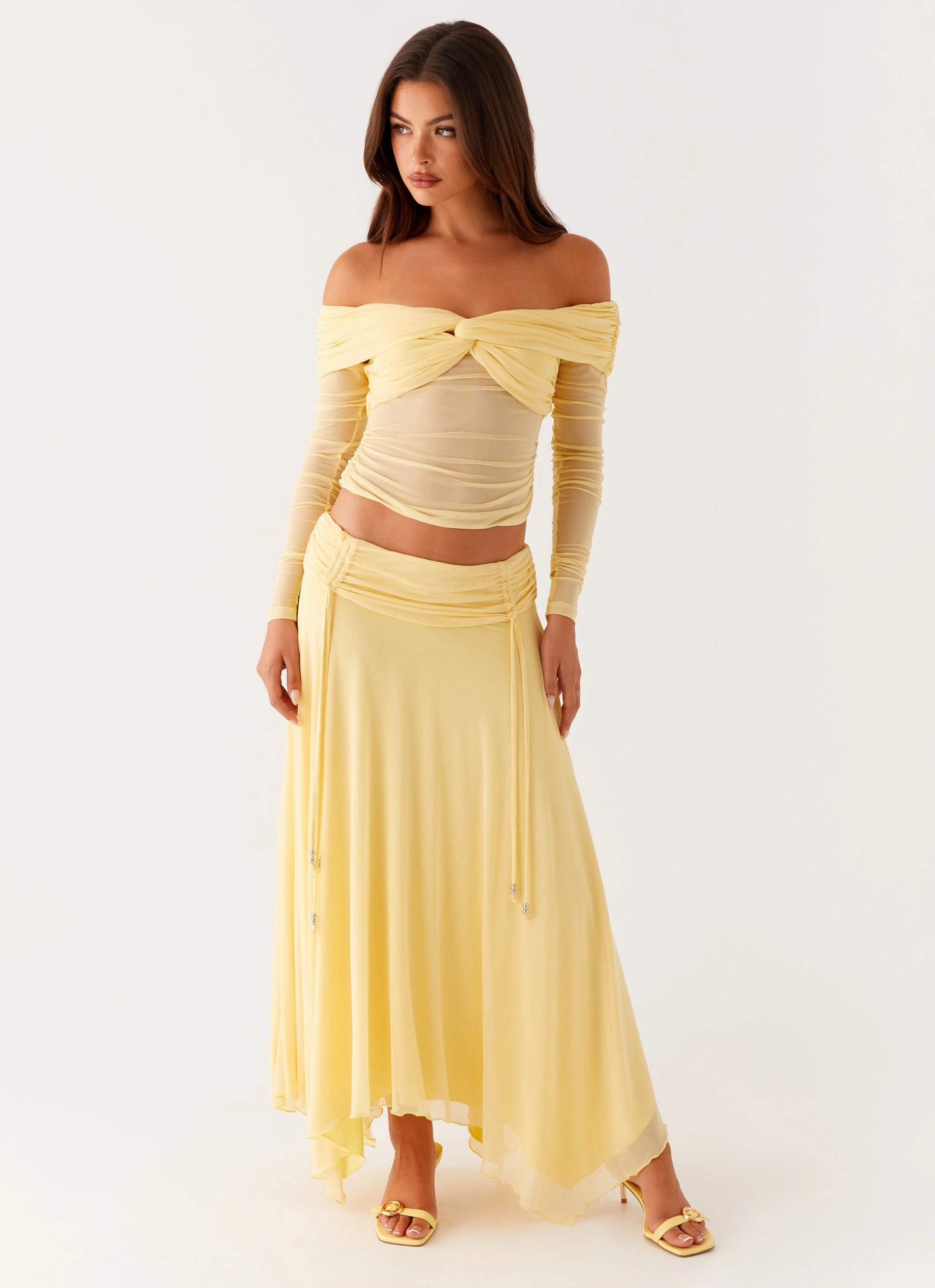 Color Glow Kirrabilli Midi Skirt - Yellow