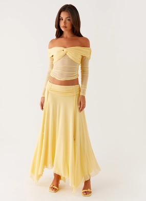 Kirrabilli Midi Skirt - Yellow Church Scene and Effortless fit dress.
