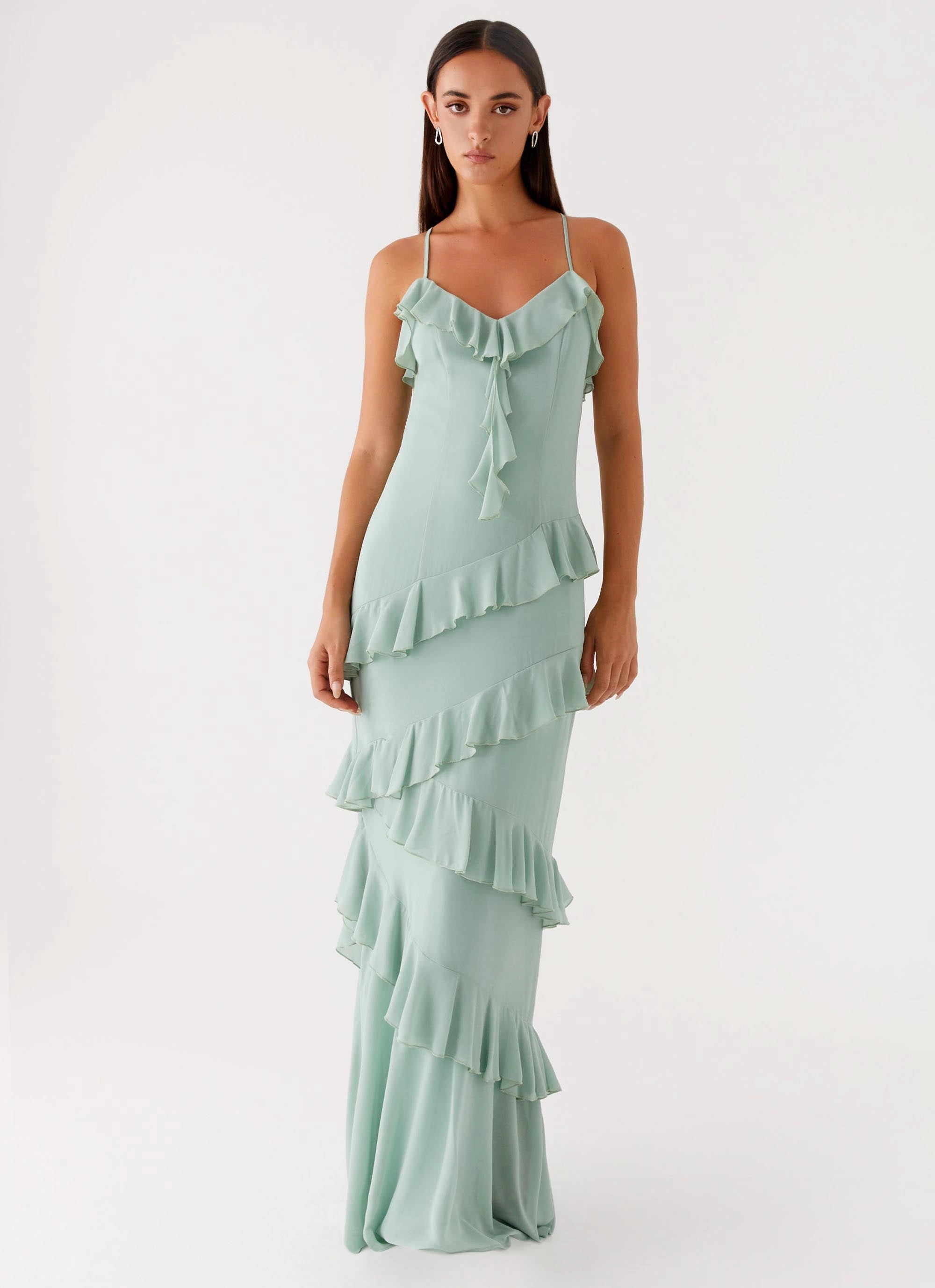 Country Club Maxi Dress - Sage Flattering Shape Wear