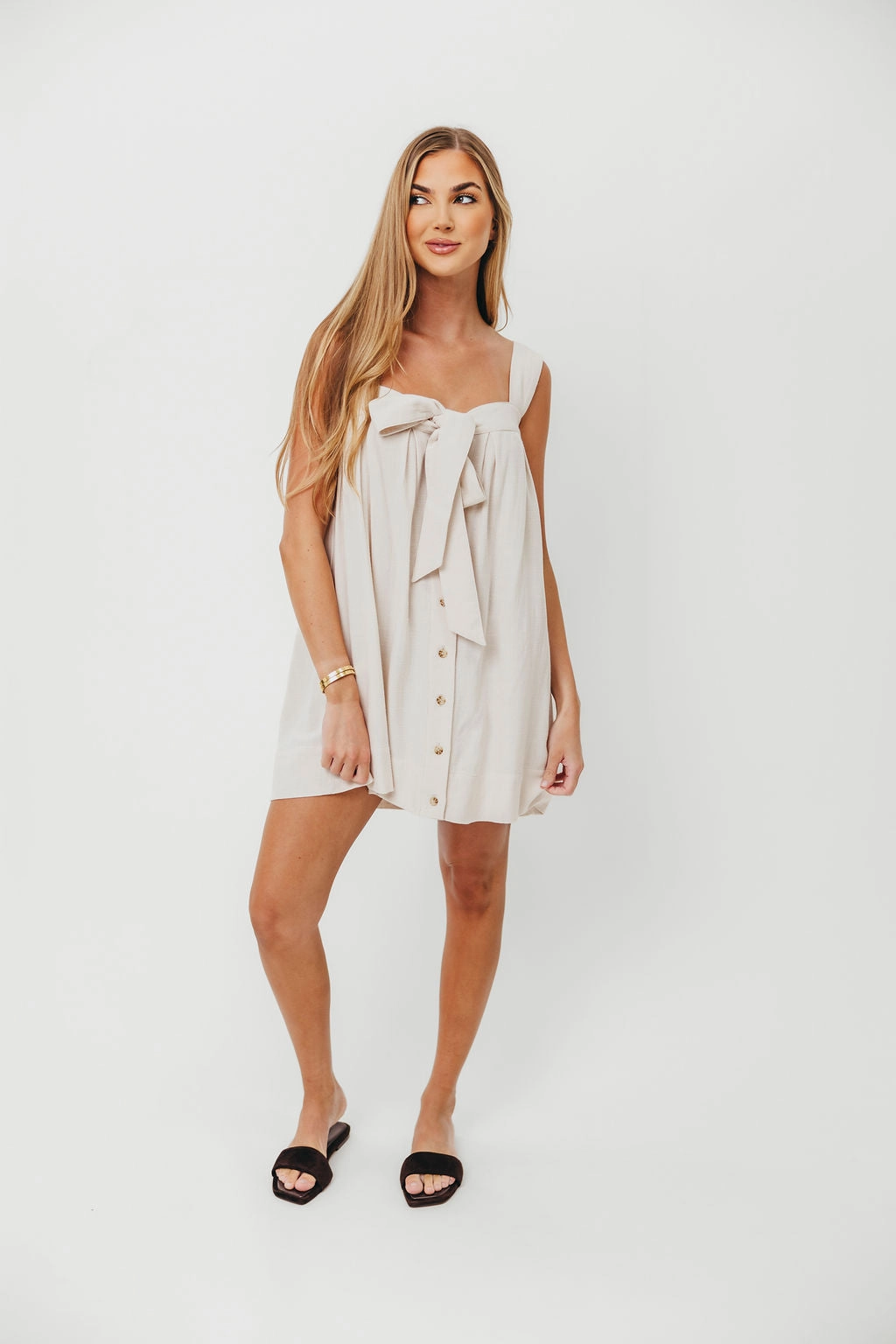 Versatile occasion dress Palermo 100% Cotton Mini Dress in Cream