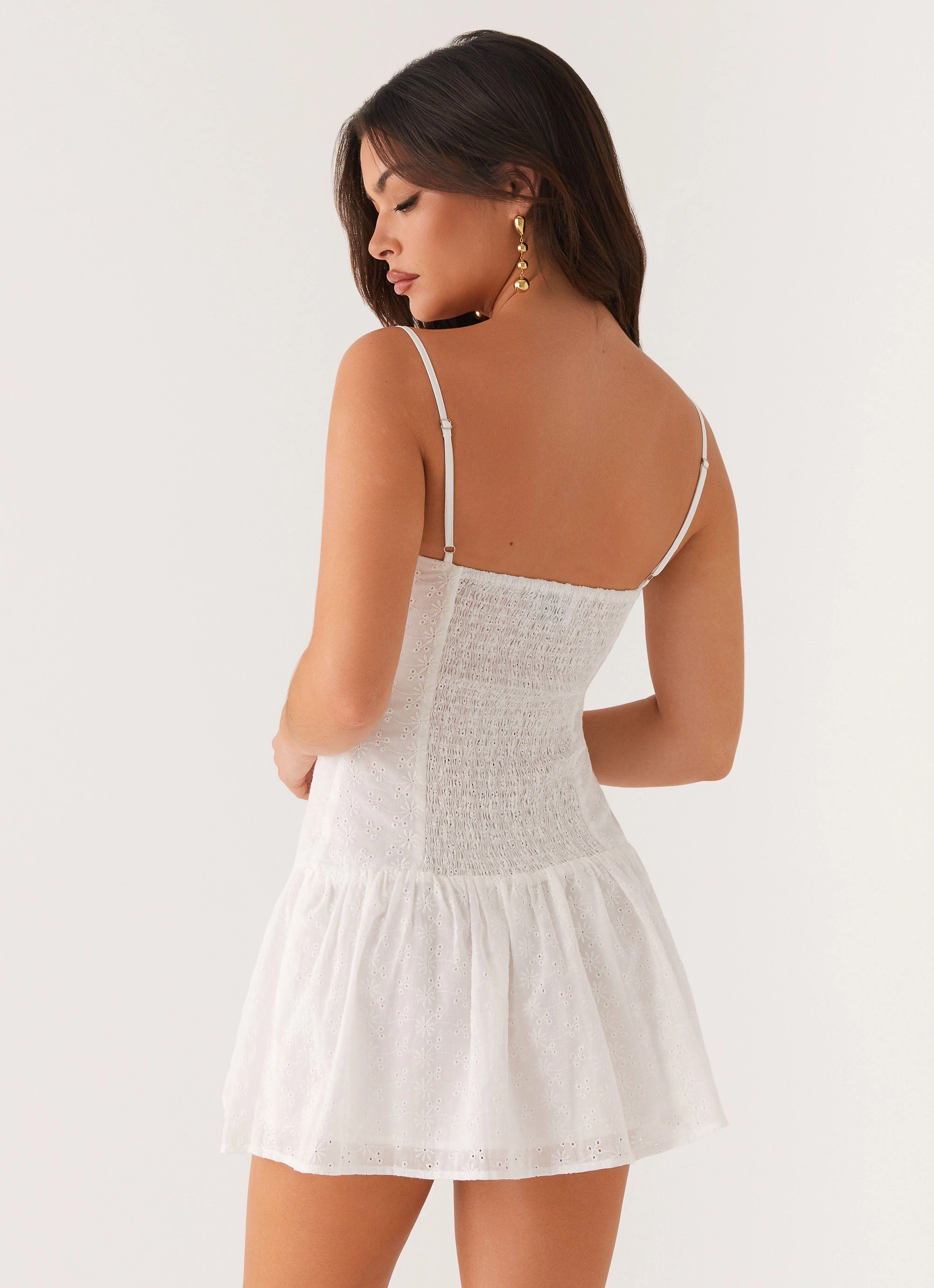 Palm Springs Mini Dress - White Fitted Neat