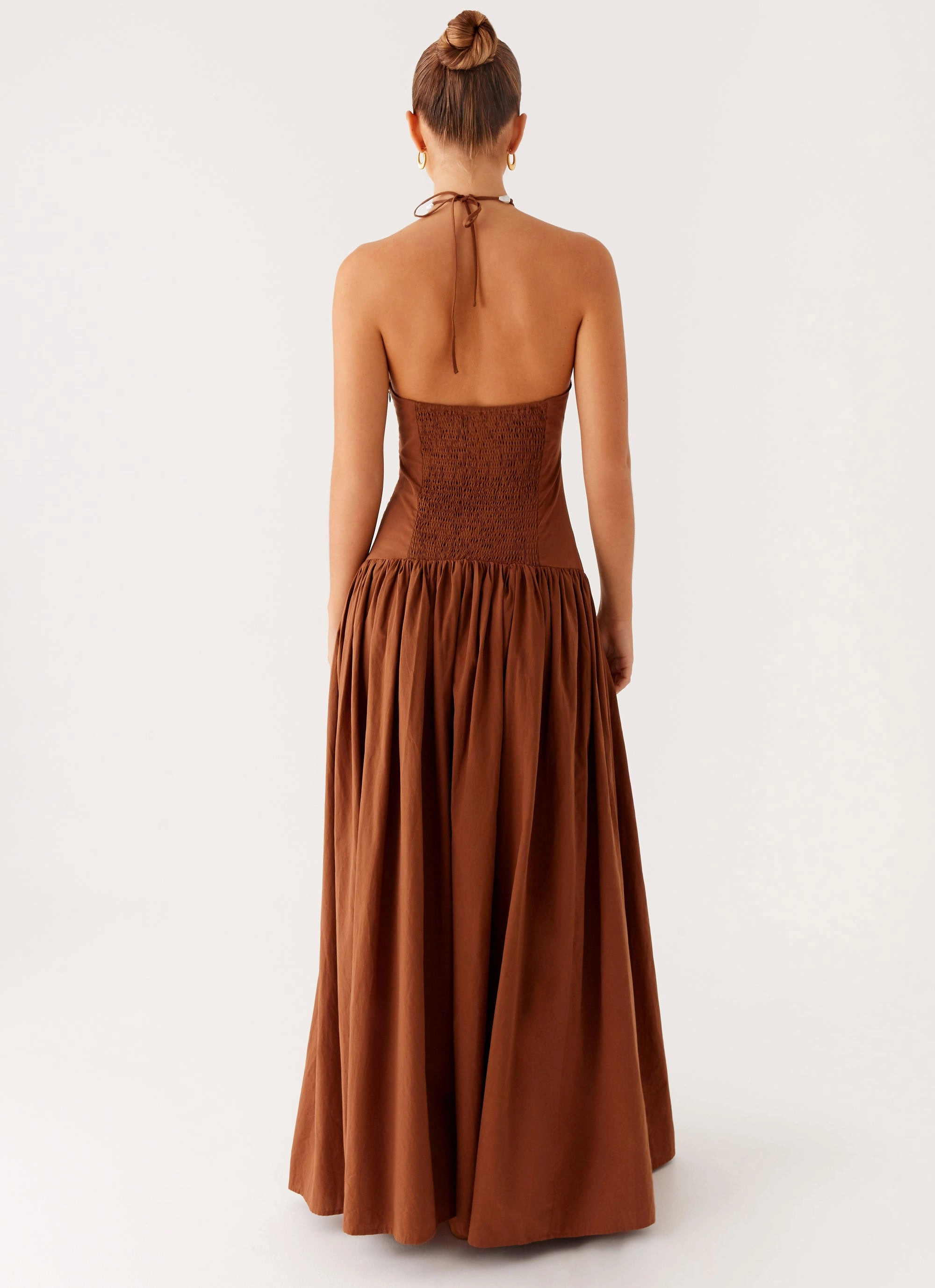 Chilly Weather Wear Paltrow Maxi Dress - Chocolate
