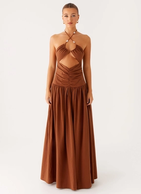 All-Season Comfort Paltrow Maxi Dress - Chocolate
