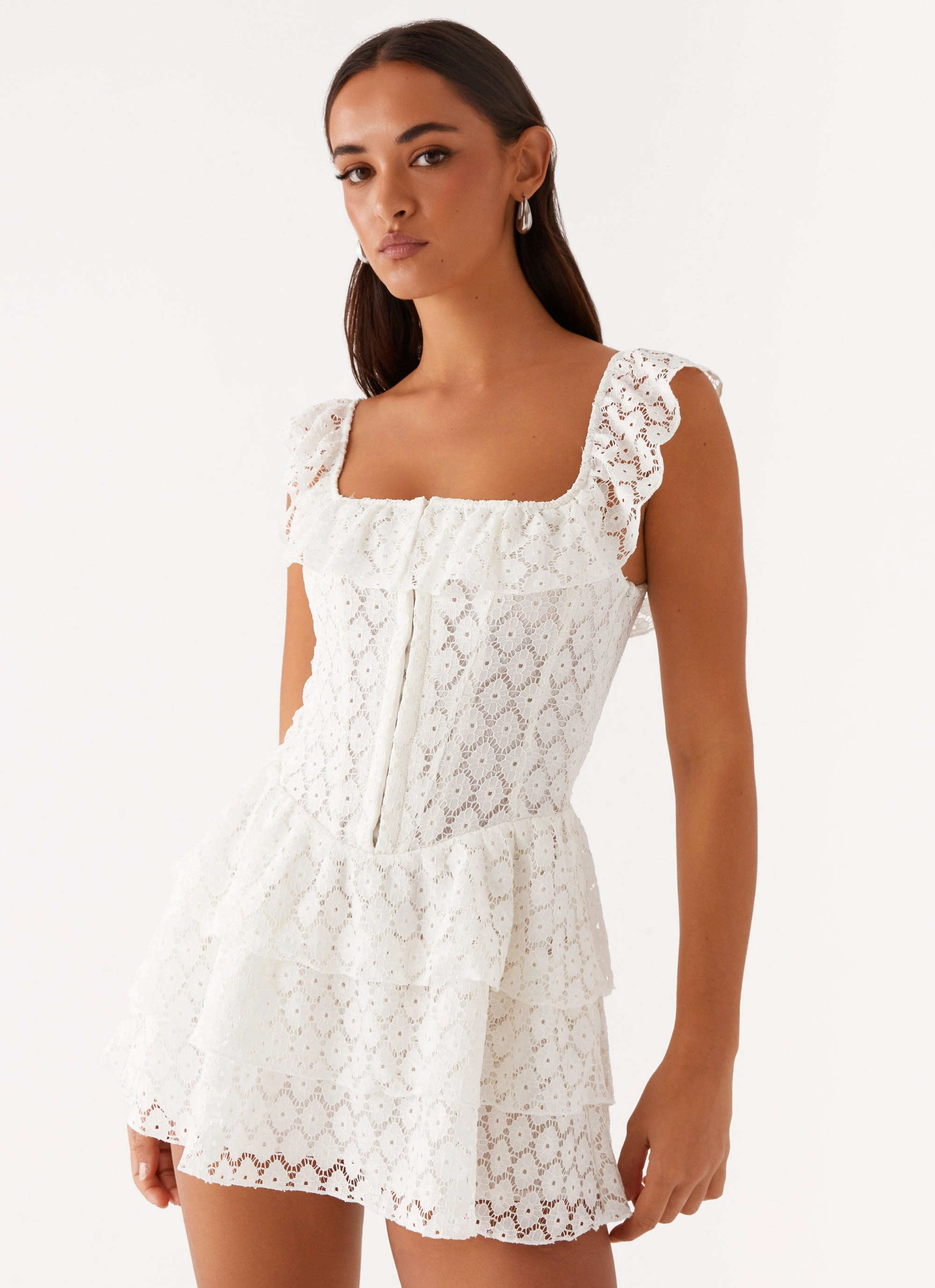 Graceful Ease Paradise Dreams Corset Mini Dress - White