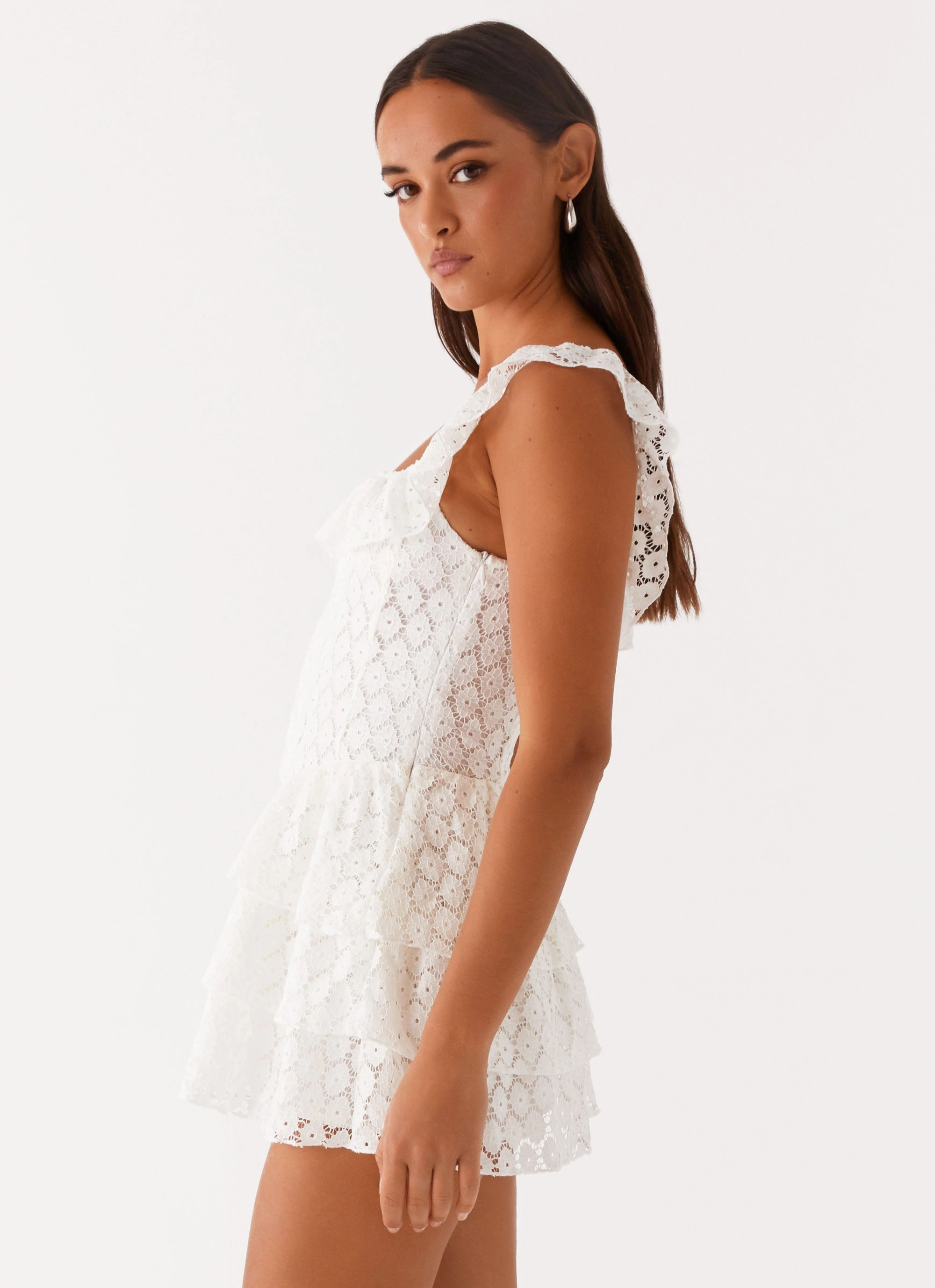 Paradise Dreams Corset Mini Dress - White Color-Blocked