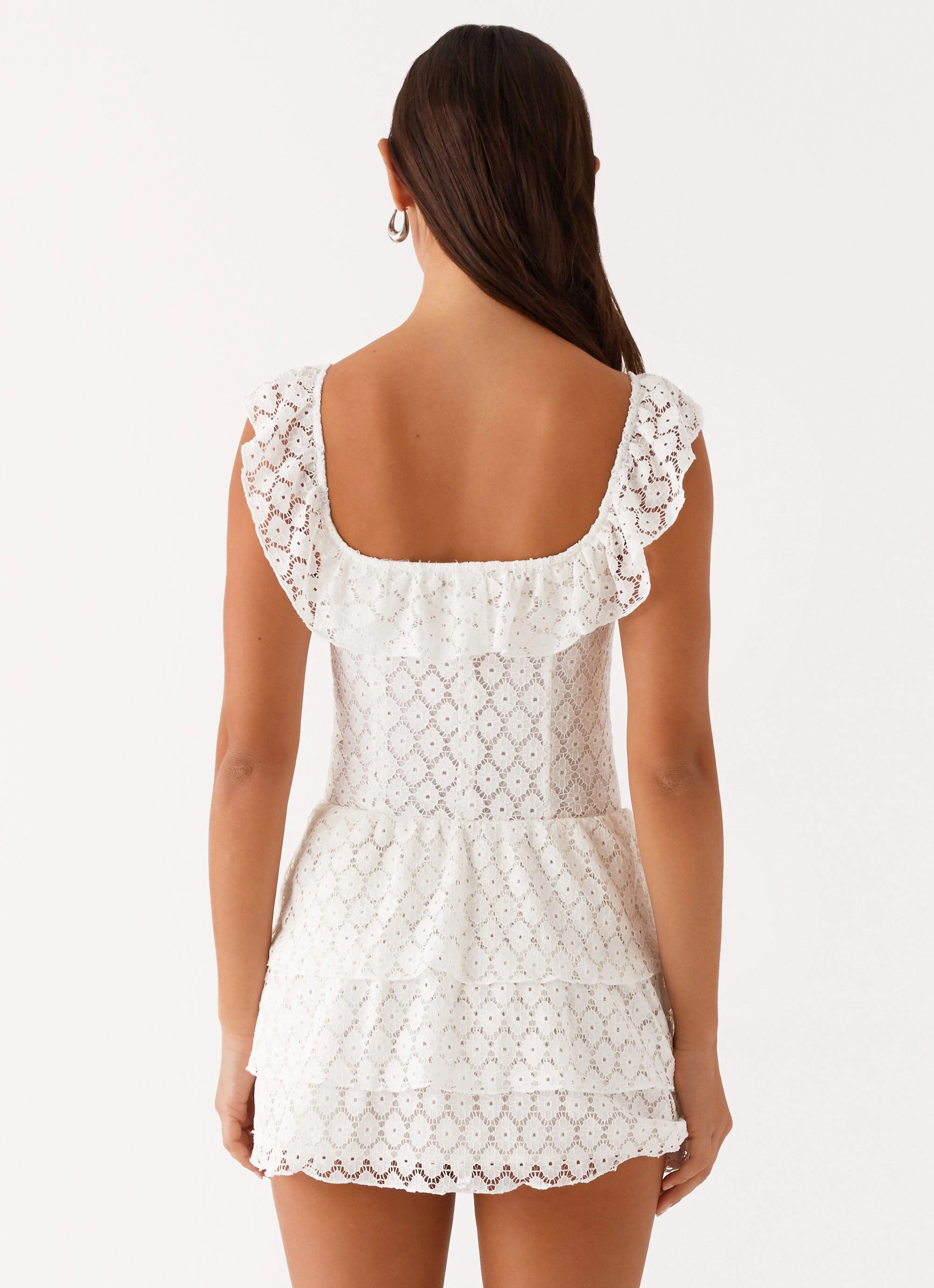 Soft and Relaxed Refined Finish Paradise Dreams Corset Mini Dress - White