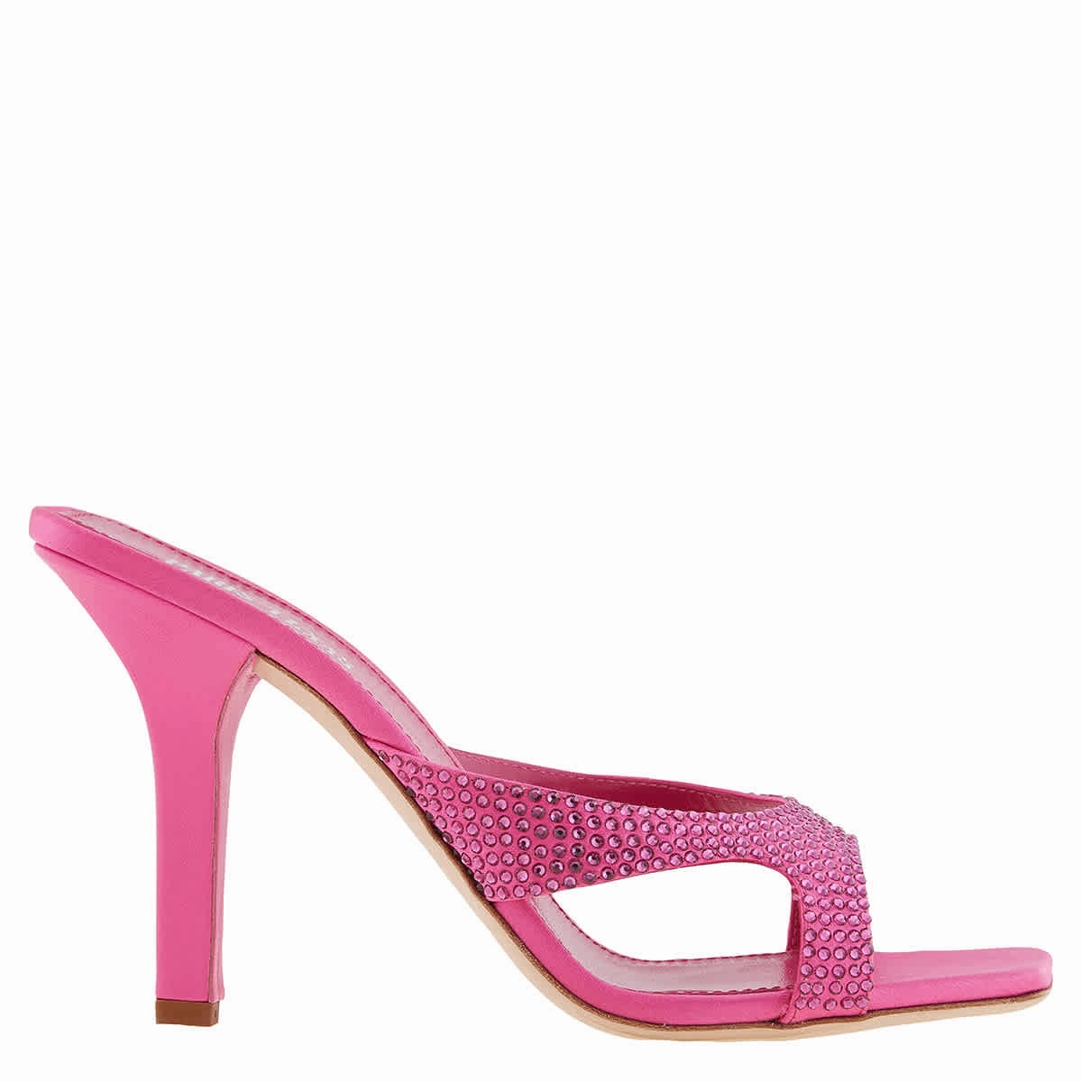 Everyday Footwear Paris Texas Ladies Pink Ruby Crystal-Embellished Kate Mules
