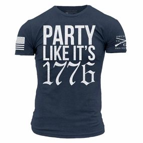 Party Like It 1776 T-Shirt - Midnight Navy Performance Fit Wear Simple and Comfortable