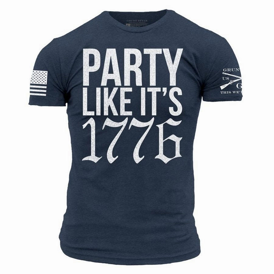 Party Like It 1776 T-Shirt - Midnight Navy Performance Fit Wear Simple and Comfortable