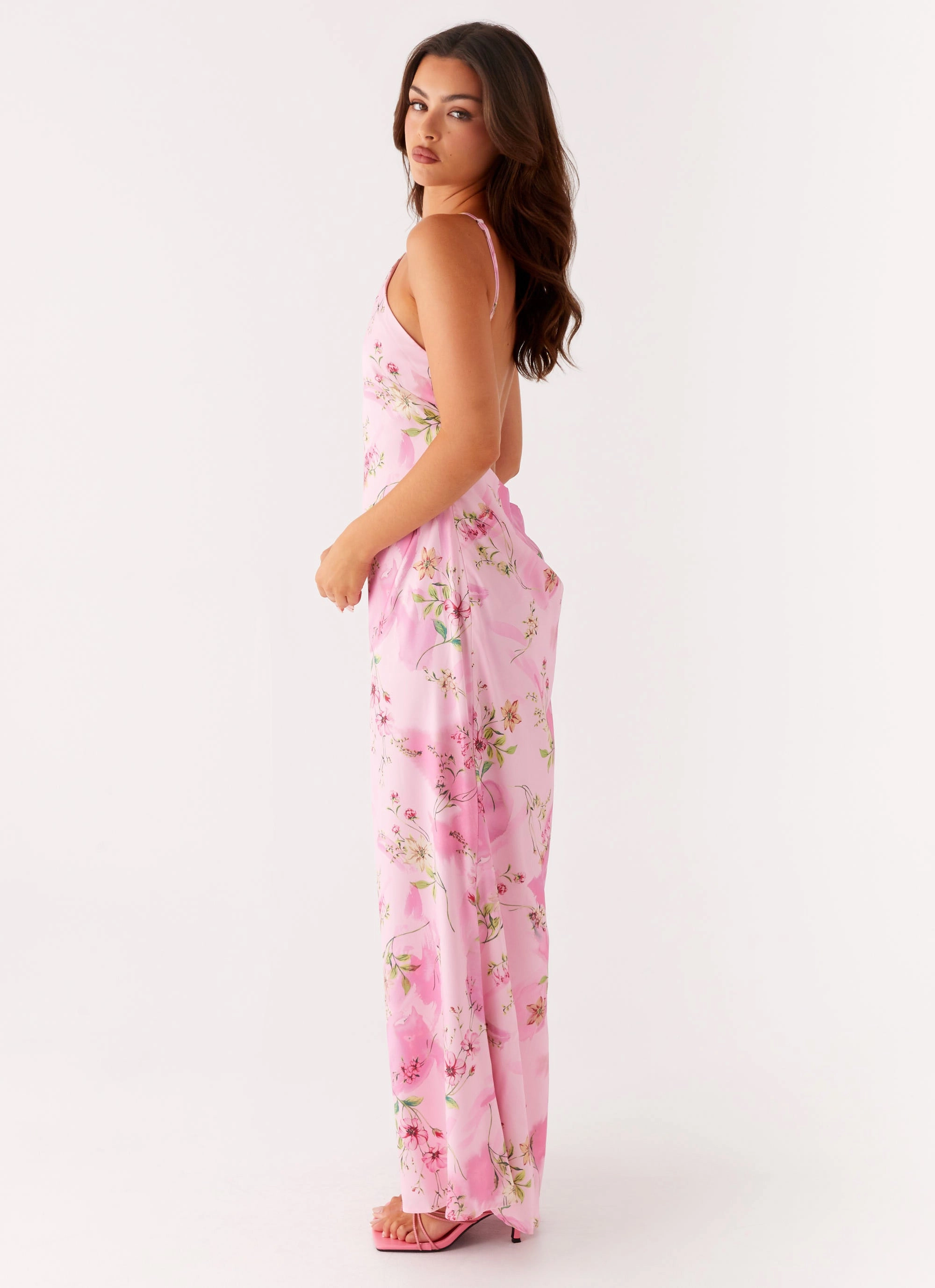 Pascal Maxi Dress - Pink Floral Print Chill Piece