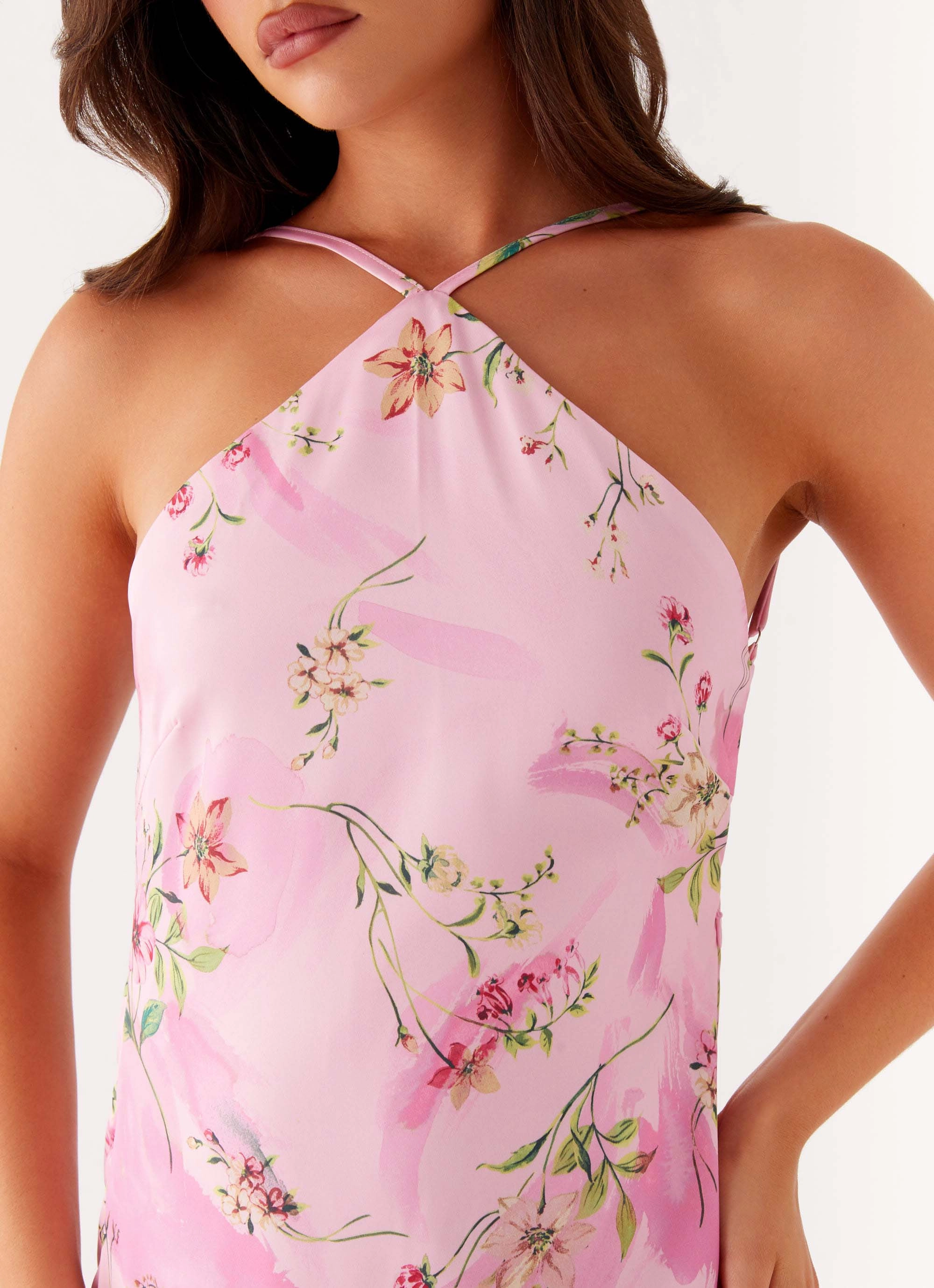 Pascal Maxi Dress - Pink Floral Print Refined Presence