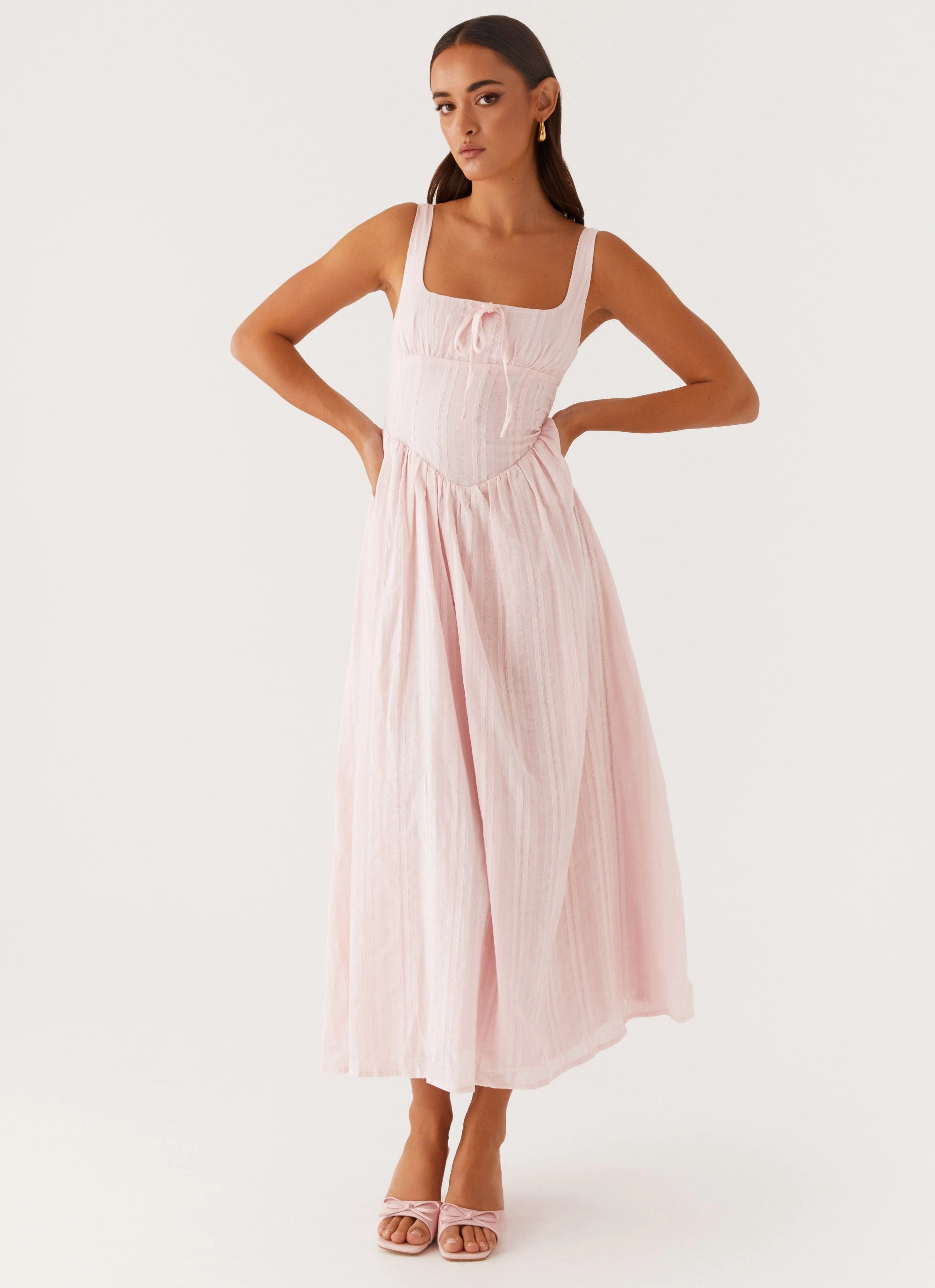 Pascuelle Midi Dress - Pink Subtle Flow